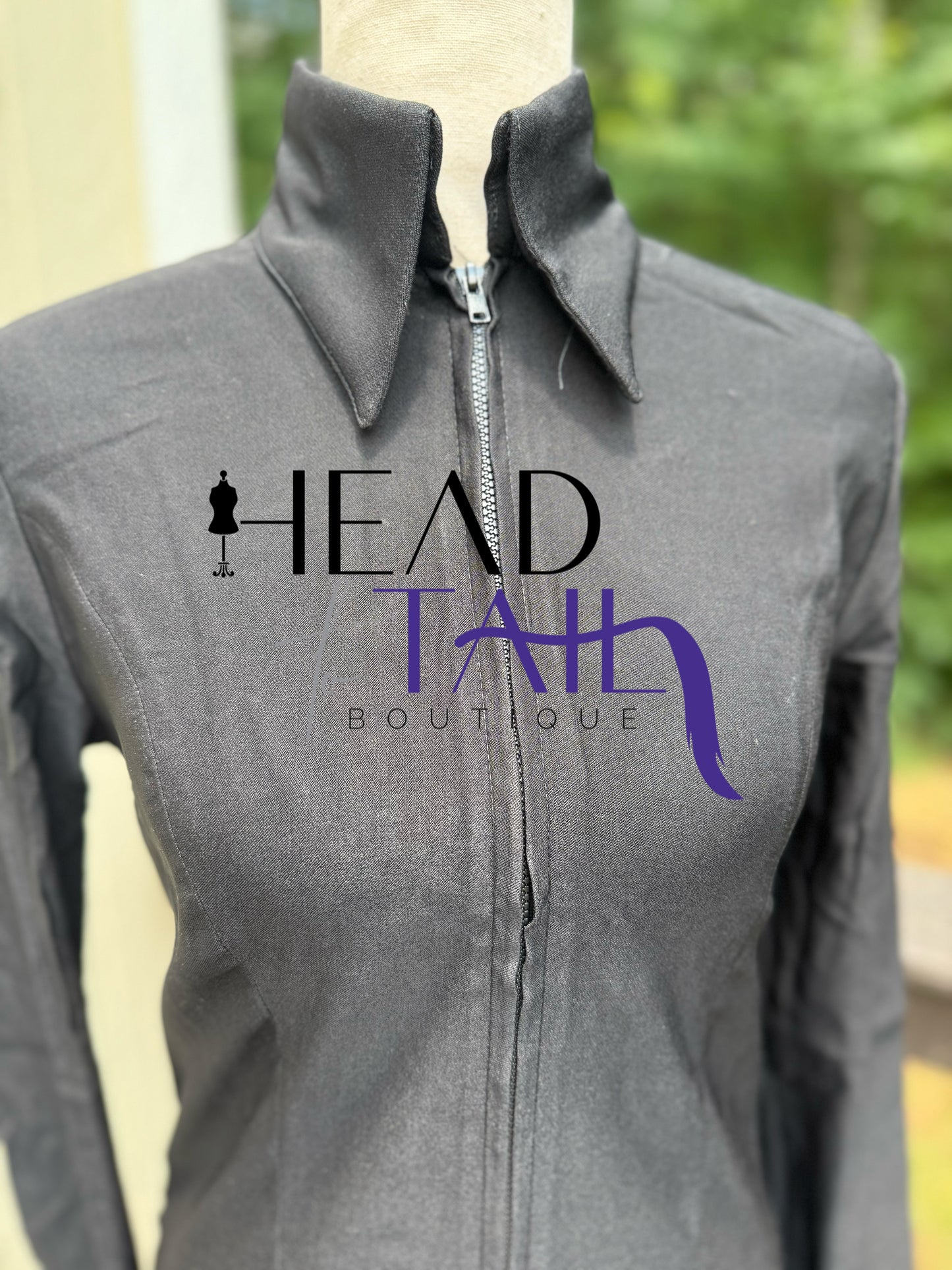 Black Stretch Zip Up - BOGO FINAL SALE