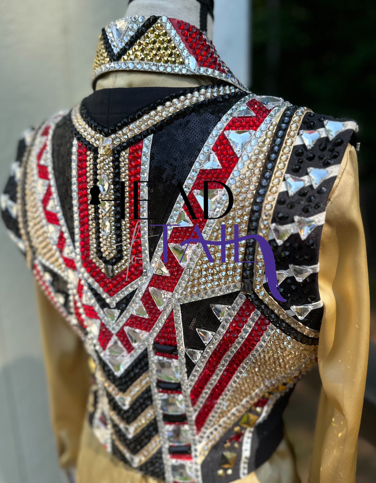 One of a Kind Red, Gold & Black Shirt + Vest - Medium