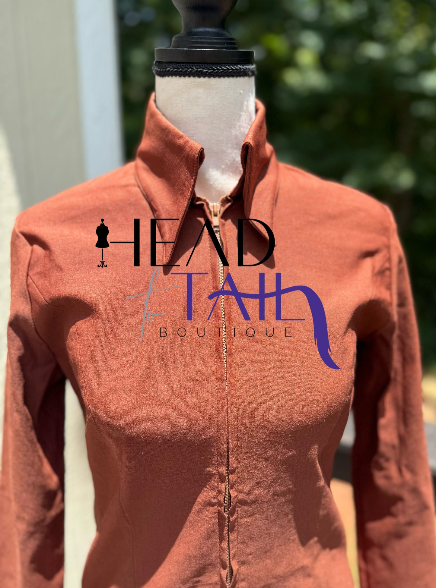 Rust Stretch Zip Up - BOGO FINAL SALE