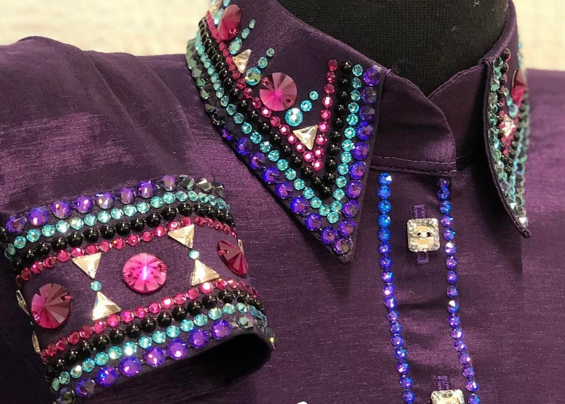 Lindsey James Purple w/ Turquoise & Pink Accents - X-Small