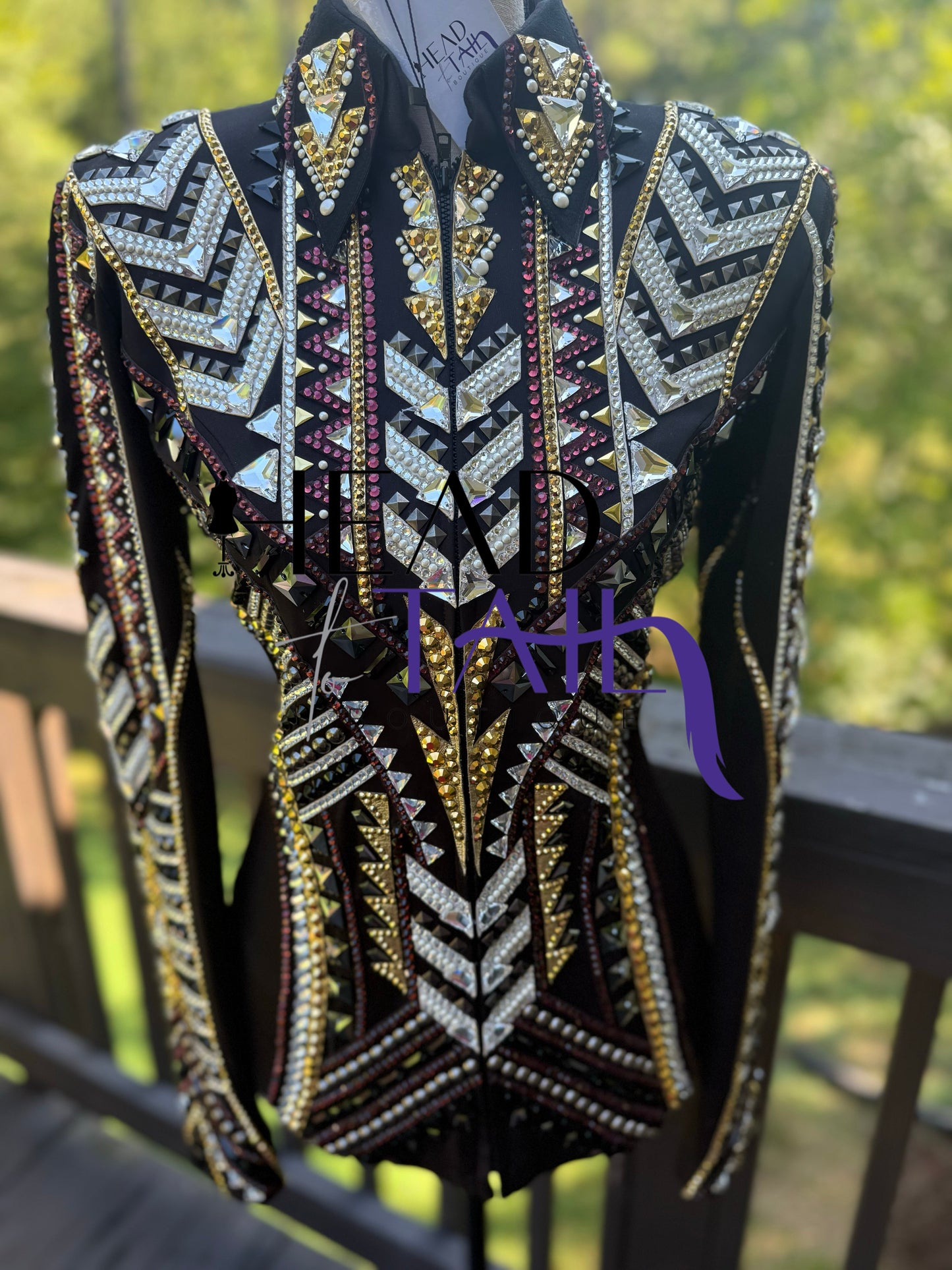 Lindsey James Show Clothing Black, Silver, Amethyst & Gold Showmanship Jacket - Small/Medium