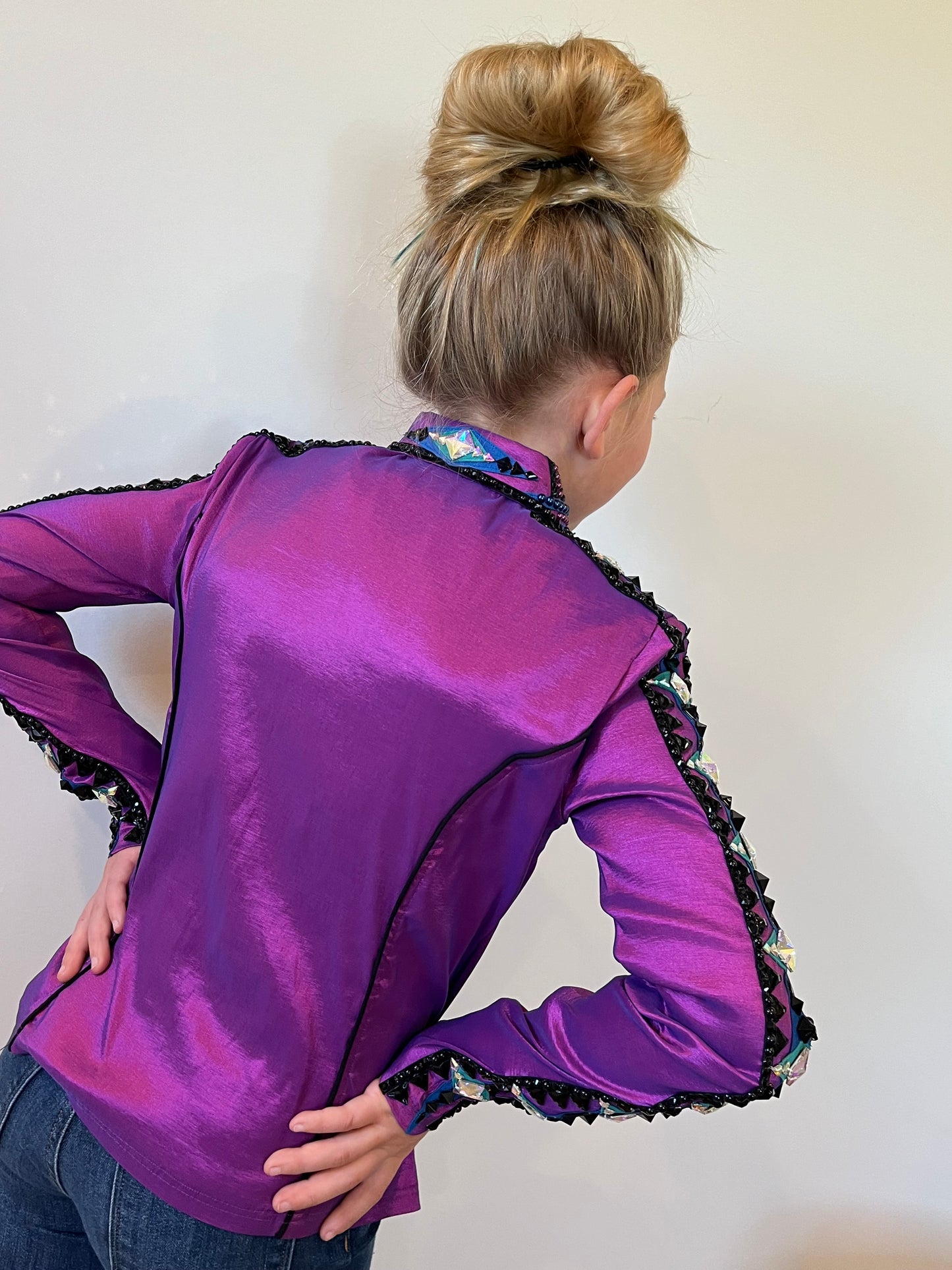Kara Langeland Purple Blue & Turquoise Full Sleeve Design Day Shirt - YOUTH