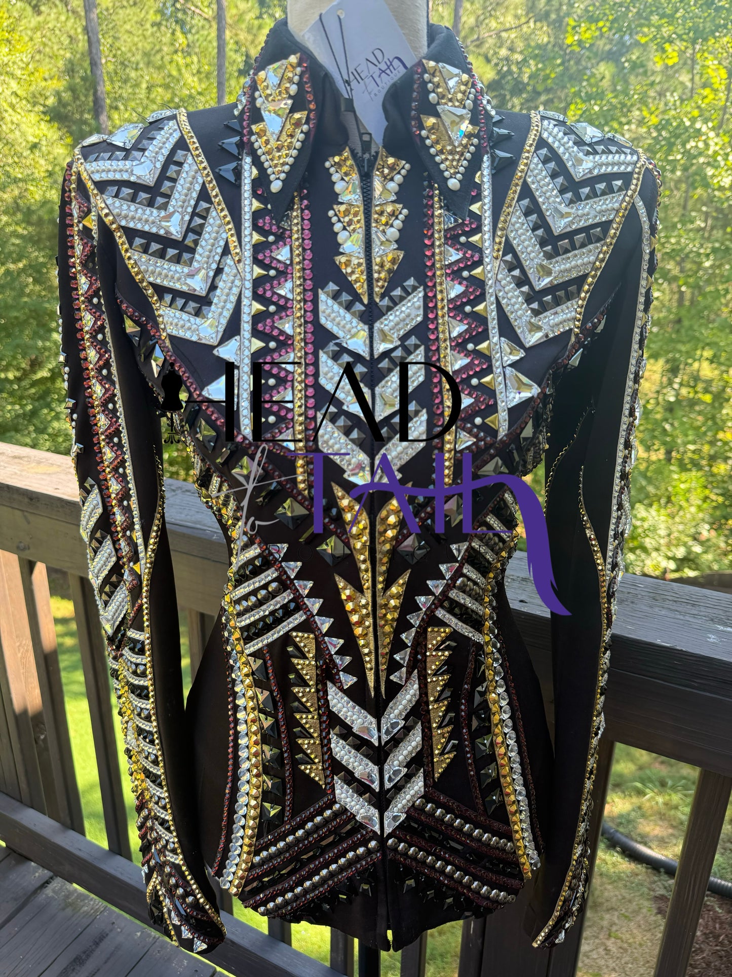 Lindsey James Show Clothing Black, Silver, Amethyst & Gold Showmanship Jacket - Small/Medium