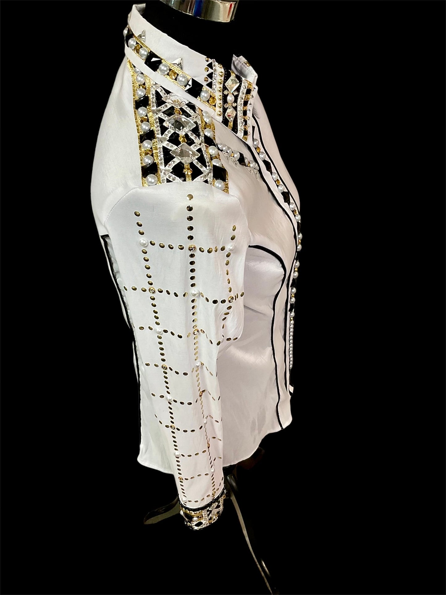 Housewear Show Clothing White, Black & Gold Day Shirt - Medium
