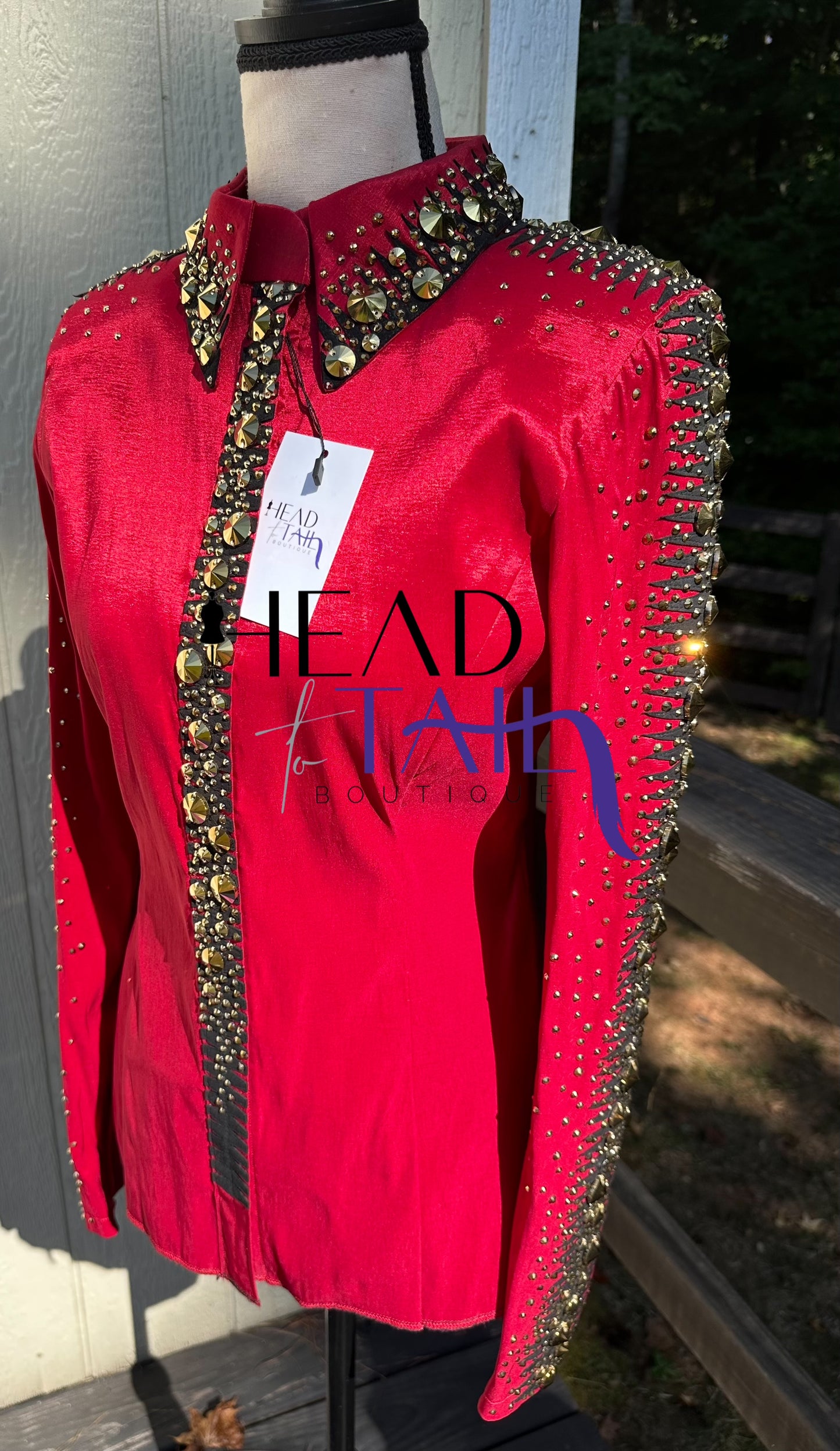 Blond Apparel Red, Black & Gold Full Sleeve Design- Small