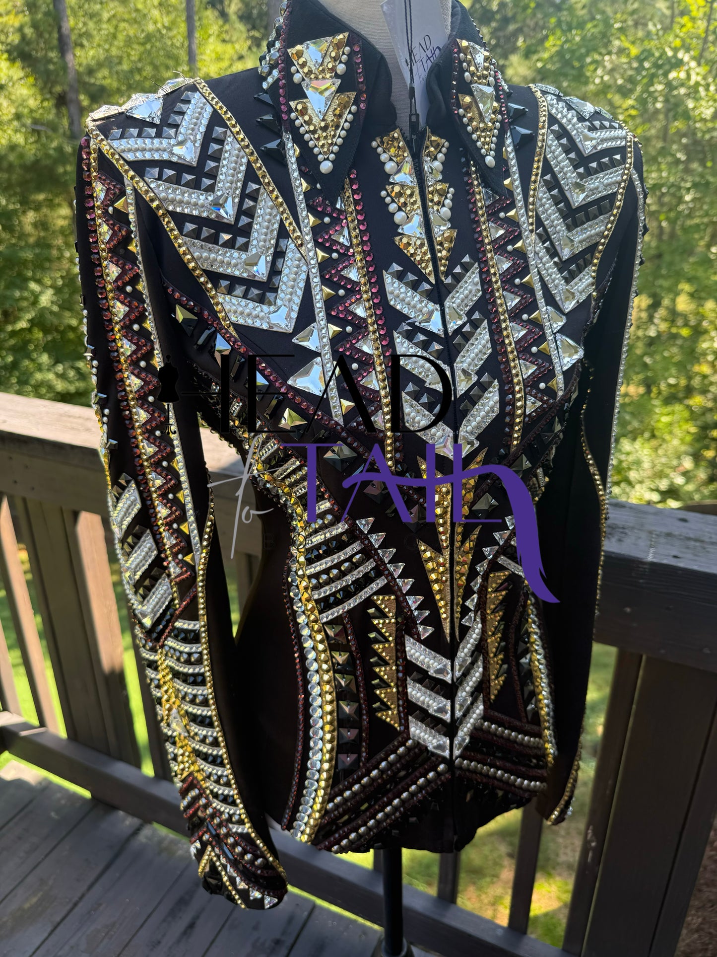 Lindsey James Show Clothing Black, Silver, Amethyst & Gold Showmanship Jacket - Small/Medium