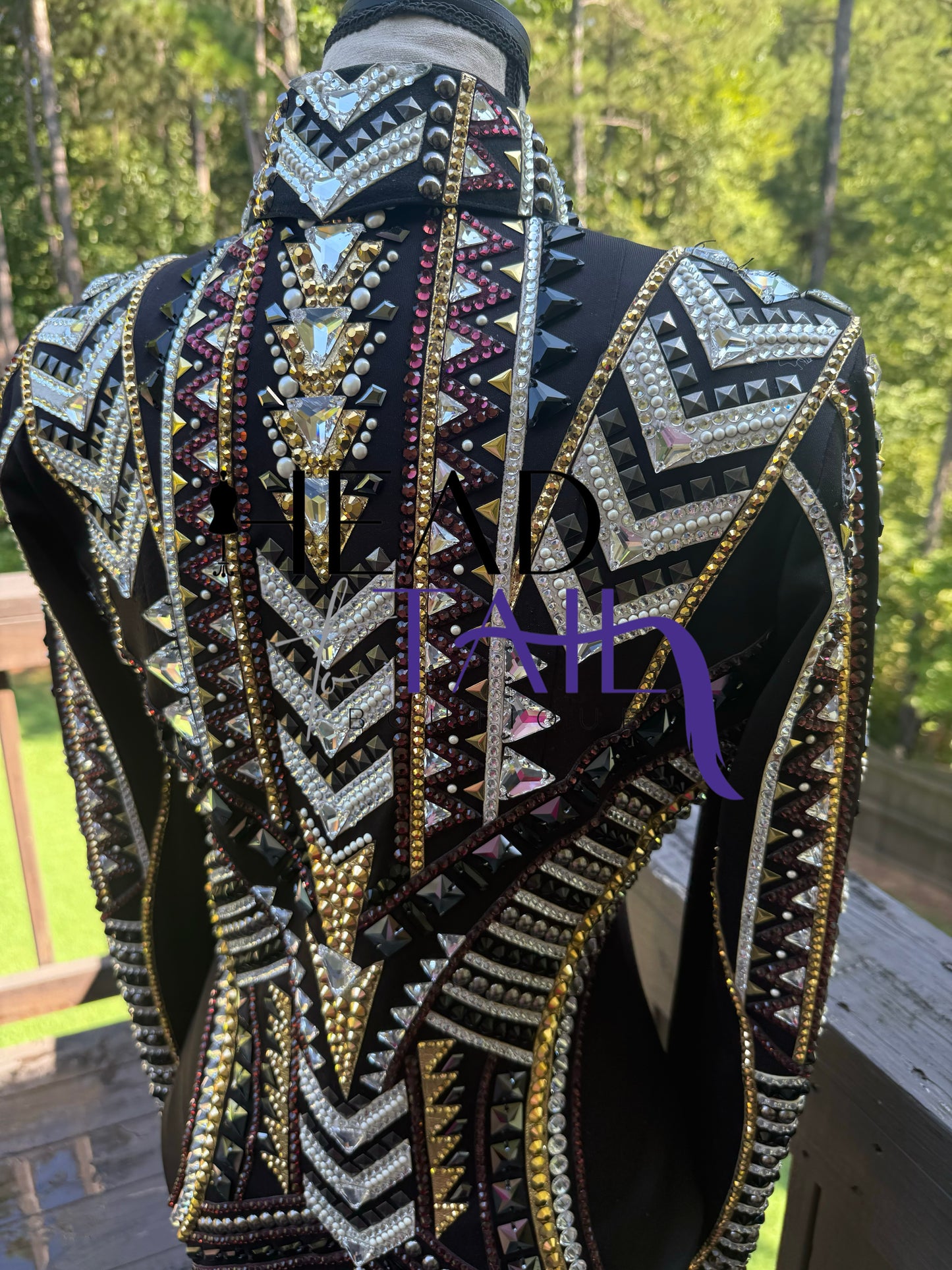 Lindsey James Show Clothing Black, Silver, Amethyst & Gold Showmanship Jacket - Small/Medium