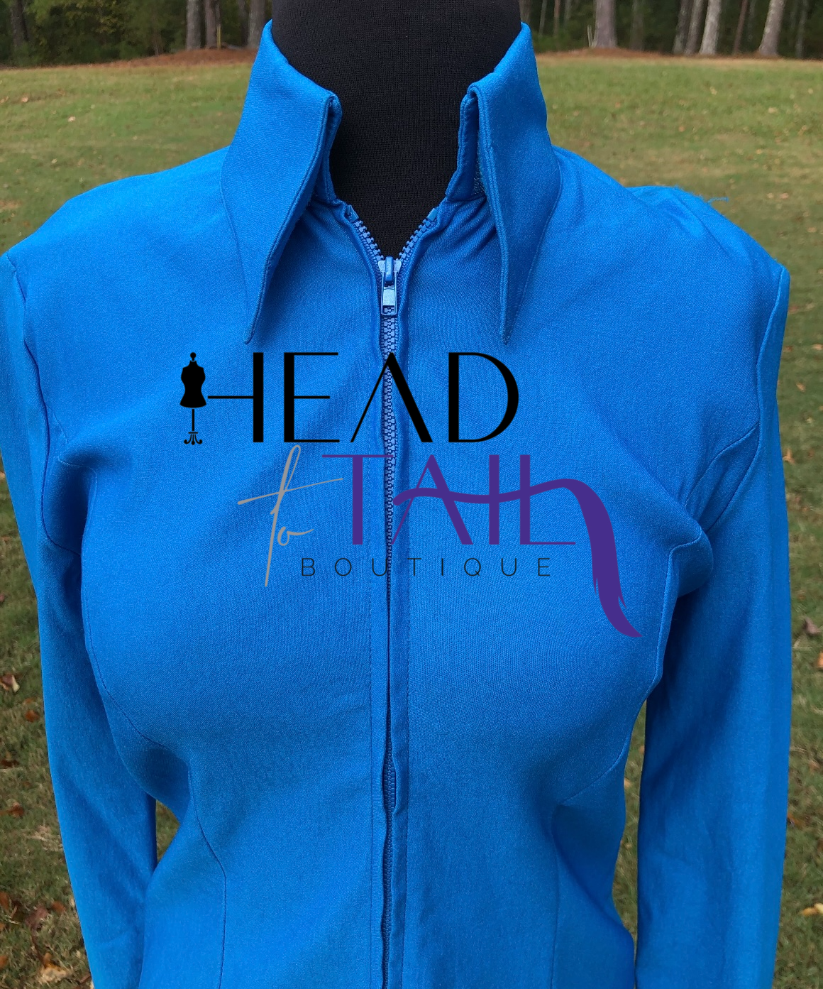 Teal Stretch Zip Up - BOGO FINAL SALE