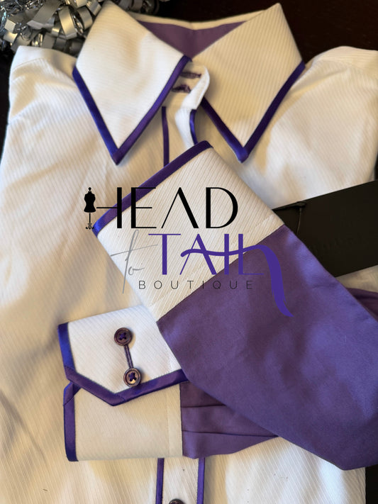 HouseWear Tailored Collection White & Lilac - YOUTH