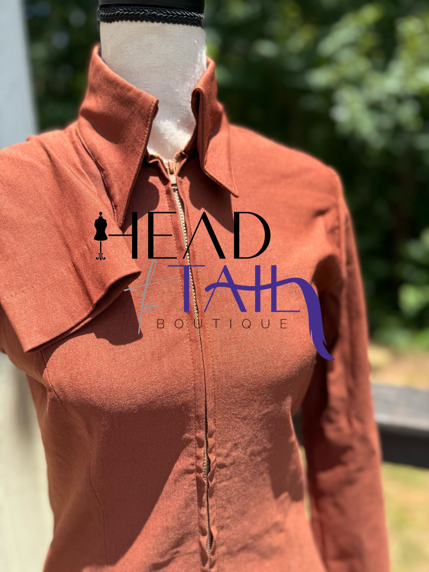 Rust Stretch Zip Up - BOGO FINAL SALE