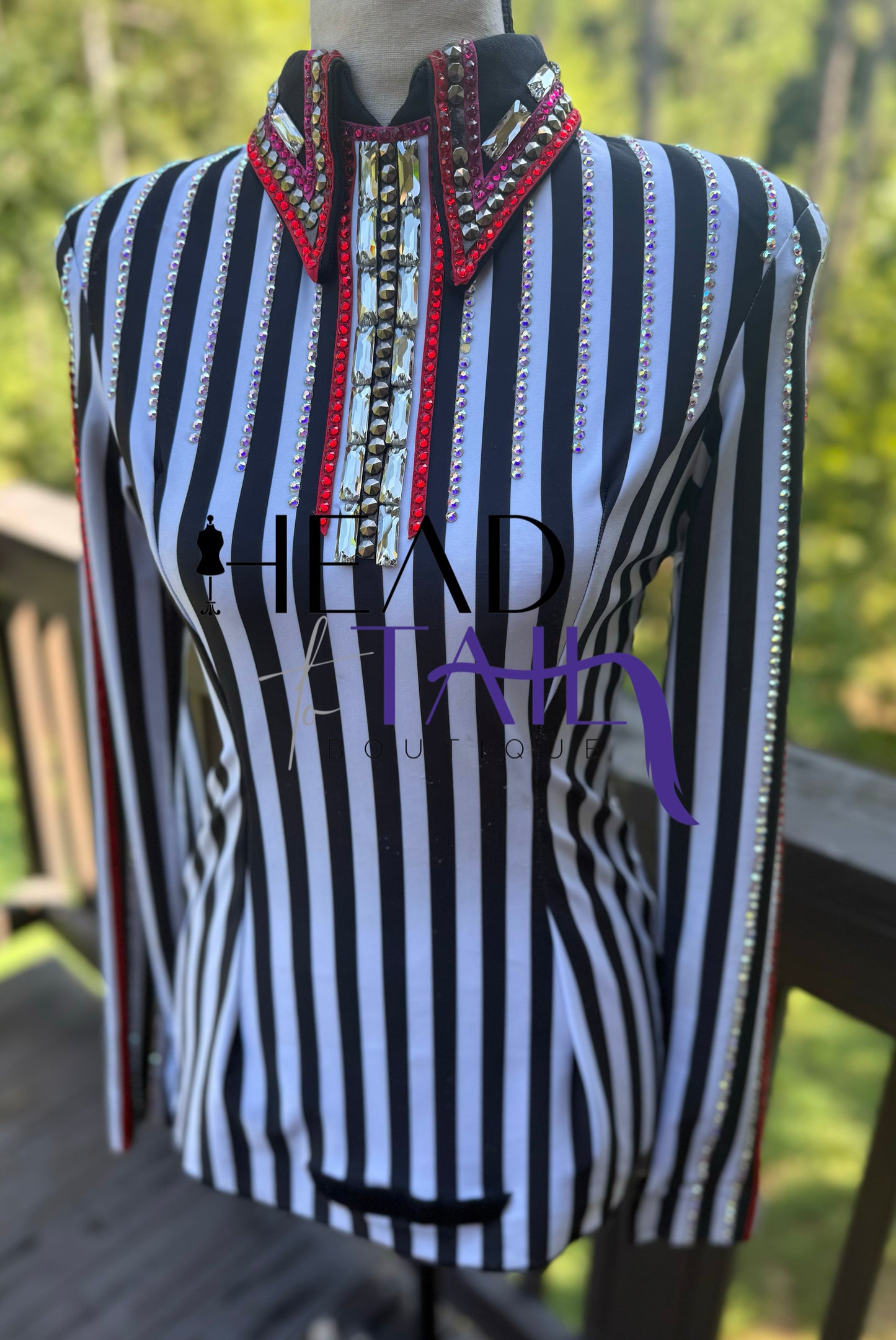 Trudy Black Label Red, White, Pink & Black Shirt + Vest - Small