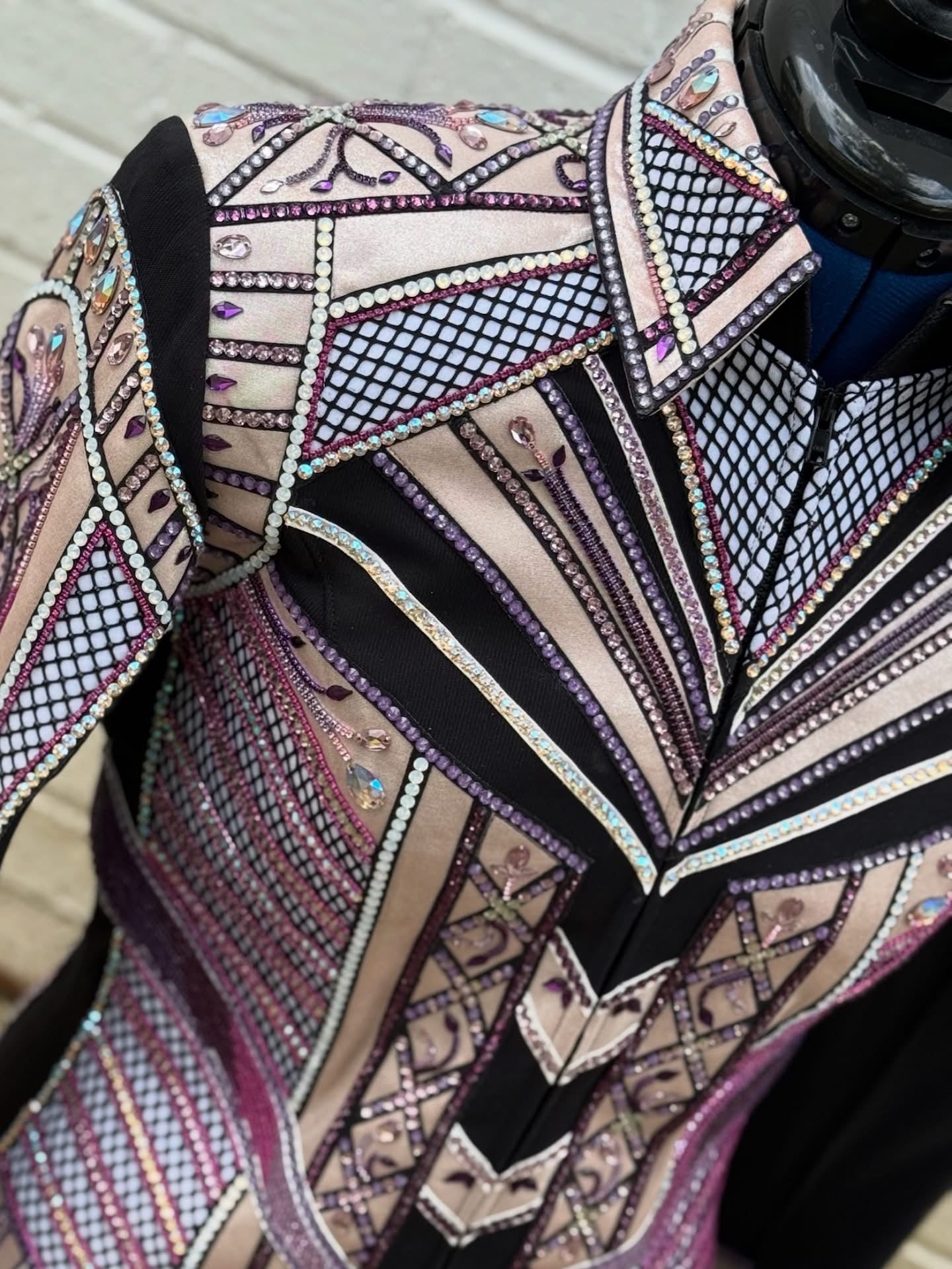 Unbridled Couture Purples, Champagne & Black Showmanship Jacket - Medium
