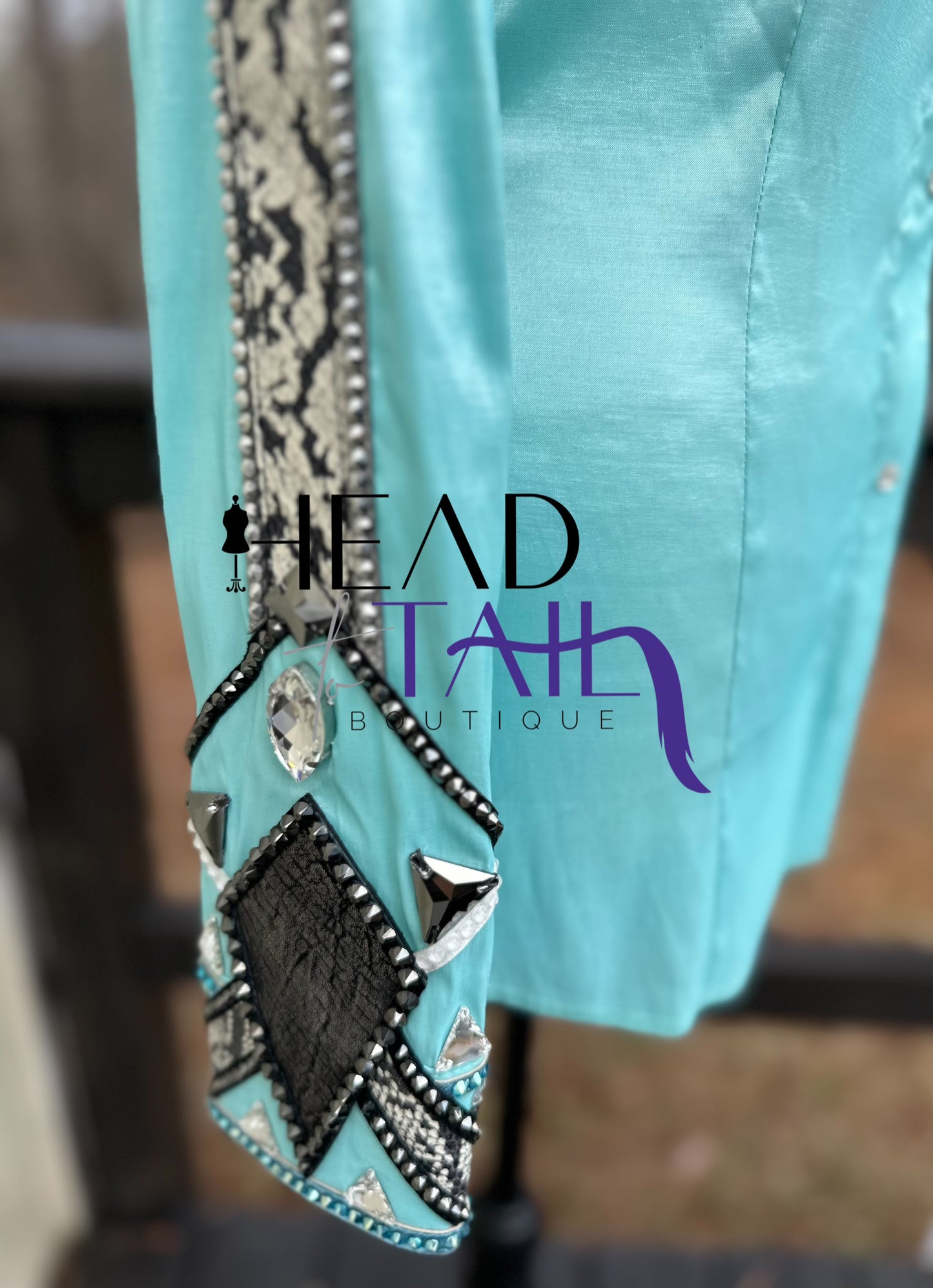 Southern Designs by Shannon Mint. Grey Snakeskin & Blake Day Shirt & Bolero Vest - Small/Medium