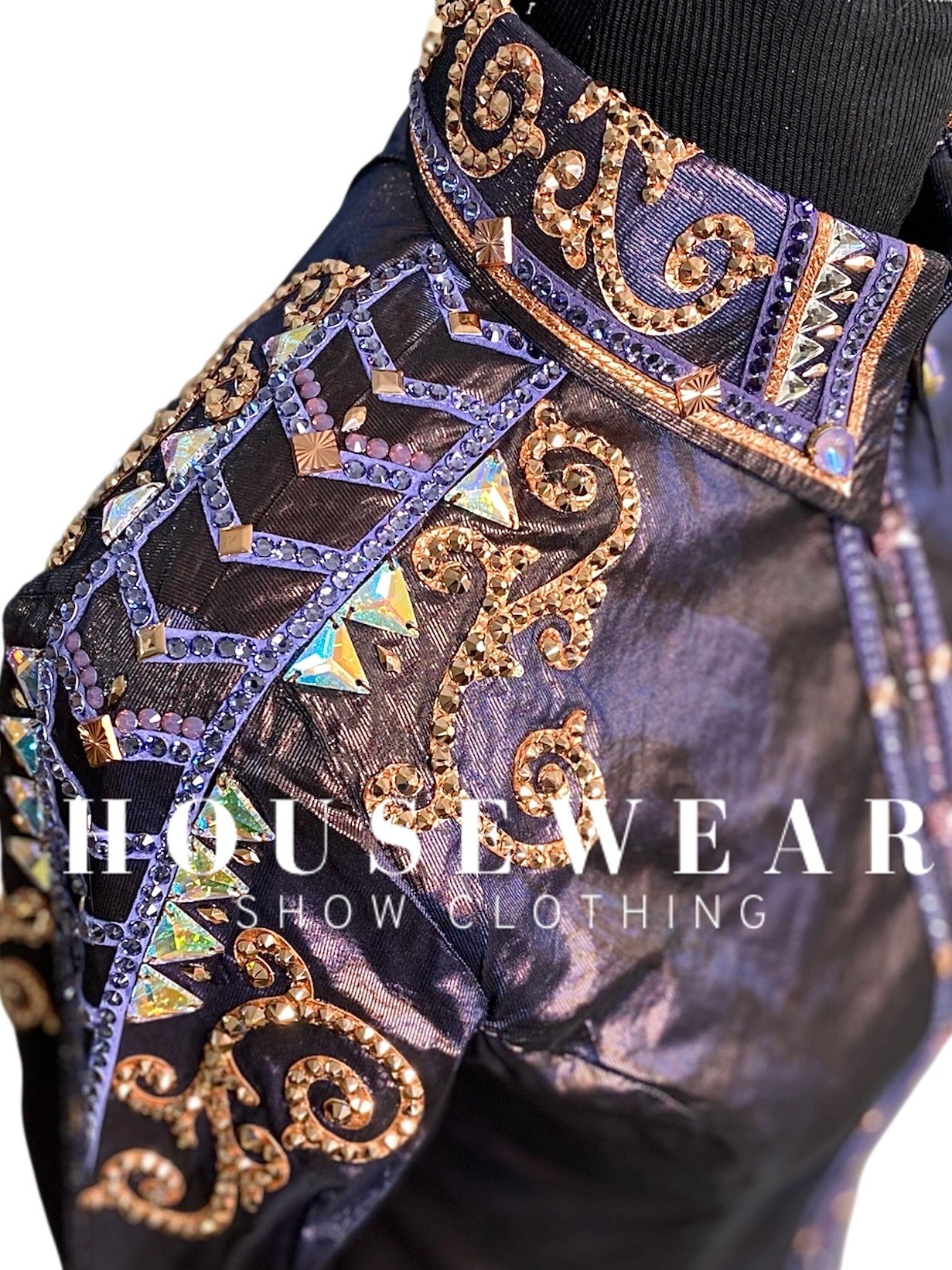 Housewear Show Clothing Deep Purple Metallic & Bronze Full Sleeve - Medium/Large