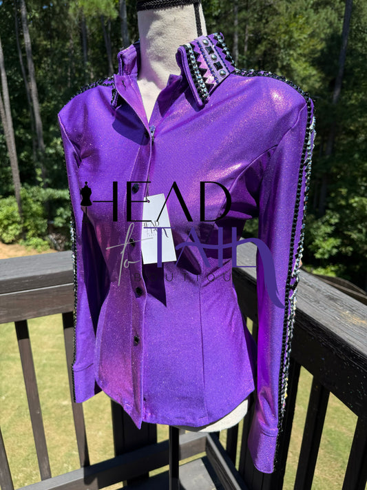 Kevin Garcia Originals Royal Purple Metallic Full Sleeve Design - Size: Custom Piece APX 6/8 SHORT