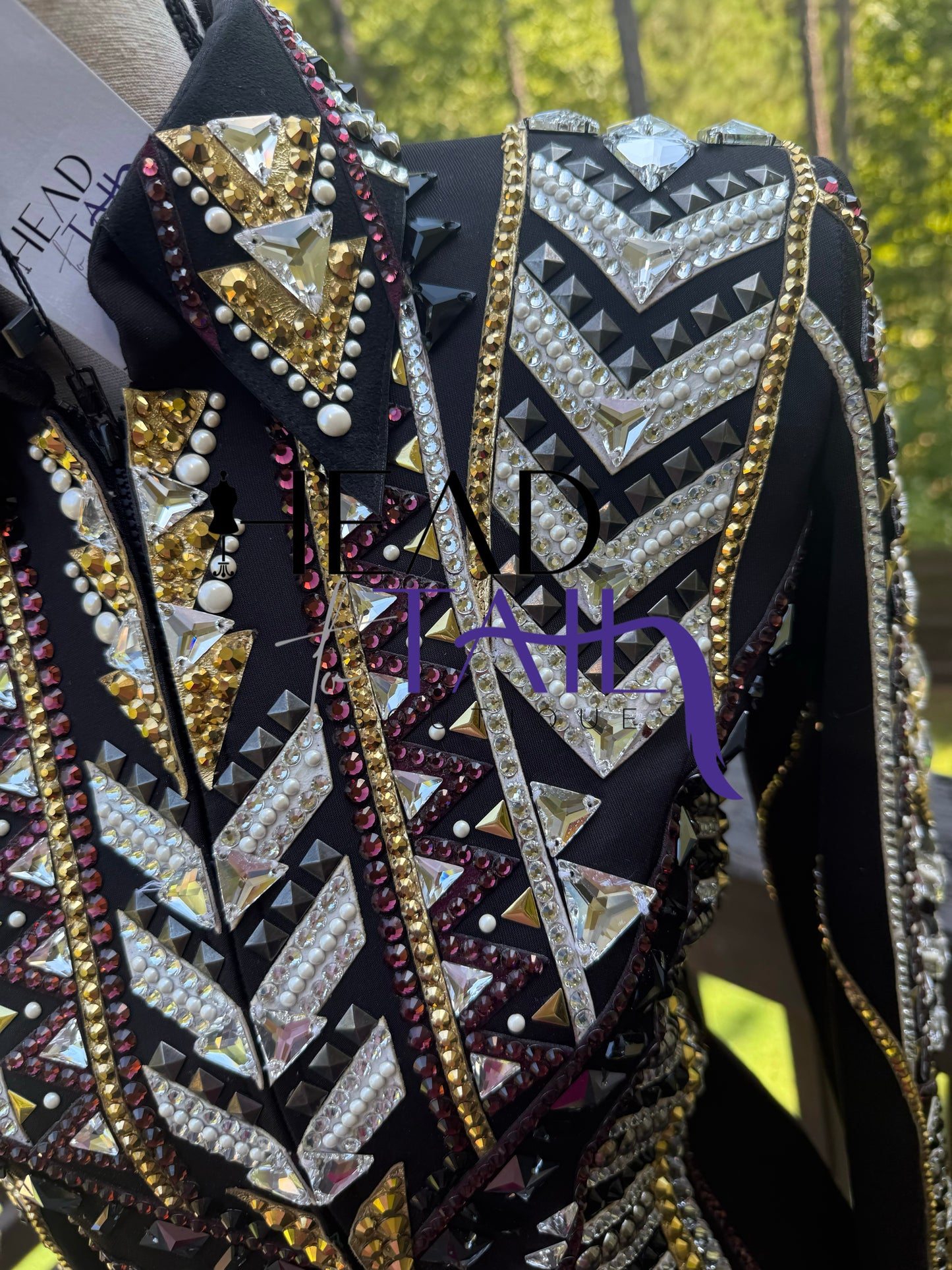 Lindsey James Show Clothing Black, Silver, Amethyst & Gold Showmanship Jacket - Small/Medium