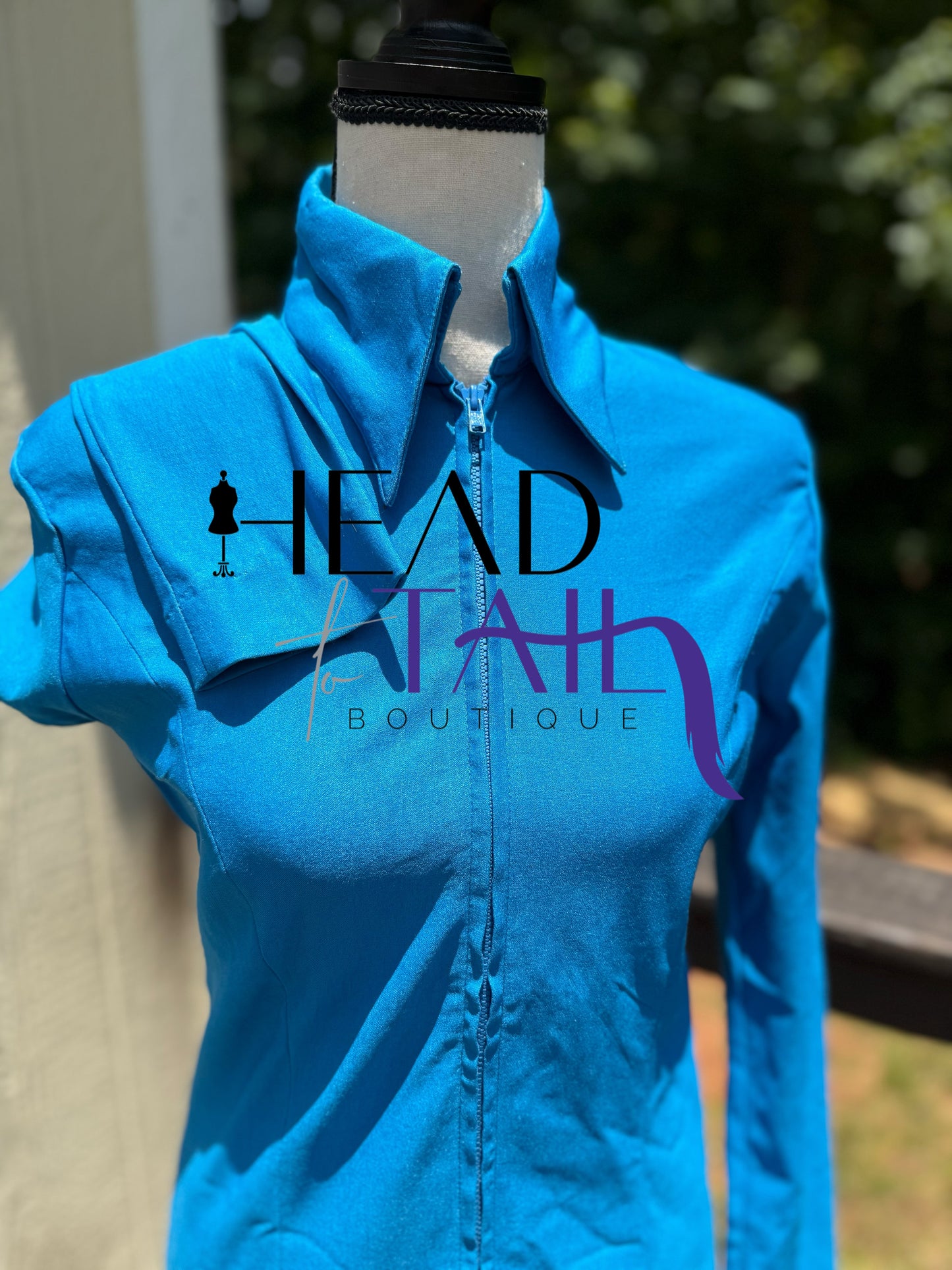 Teal Stretch Zip Up - BOGO FINAL SALE