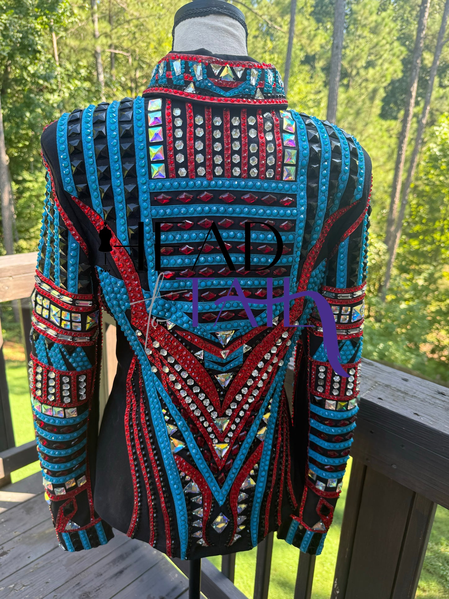 Trudy Black Label Red & Blue Opal Showmanship Jacket - Small/Medium