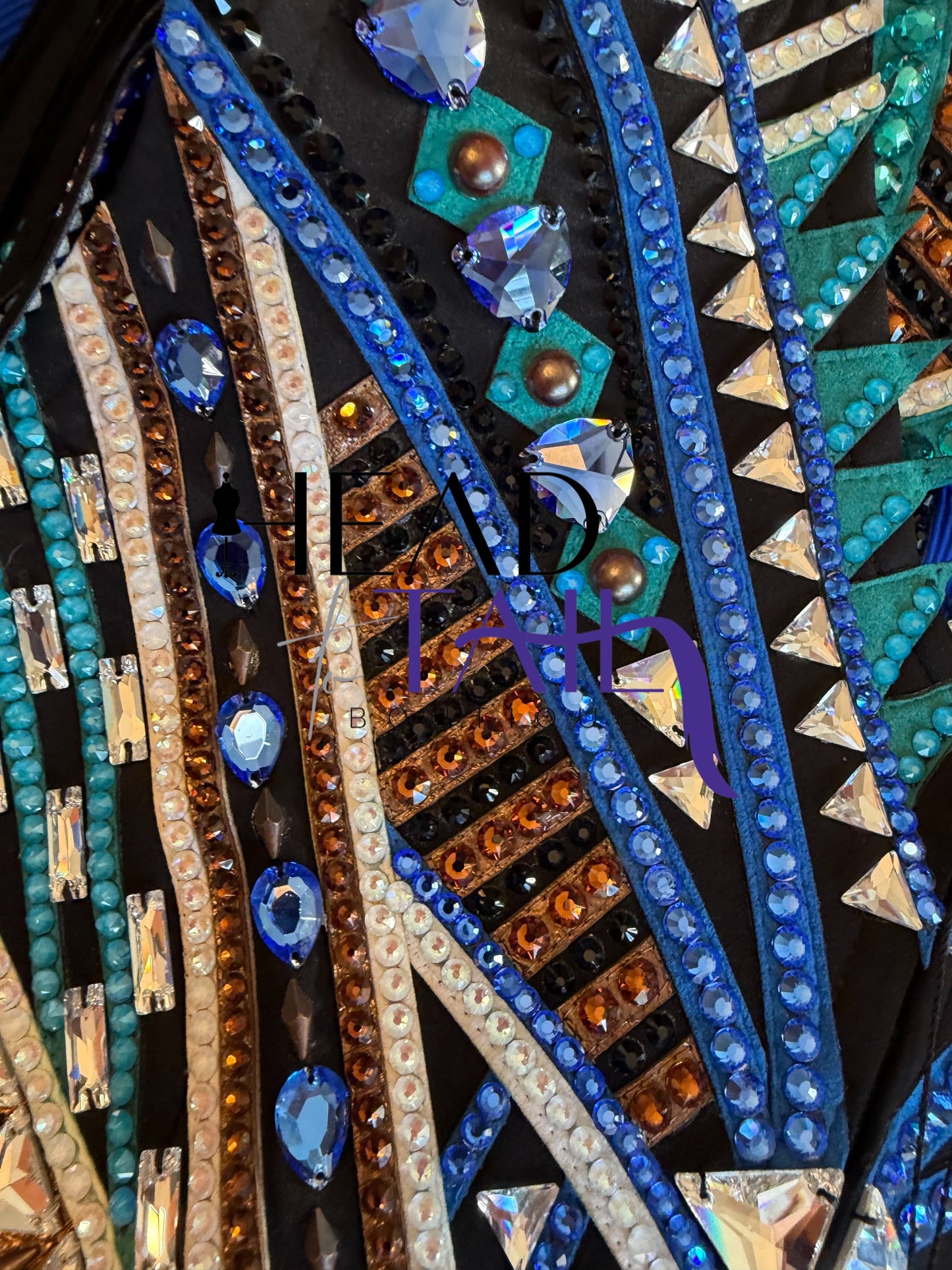 Lindsey James Show Clothing Royal Blue, Copper & Teal Day Shirt & Bolero- Appx X-Small/Small