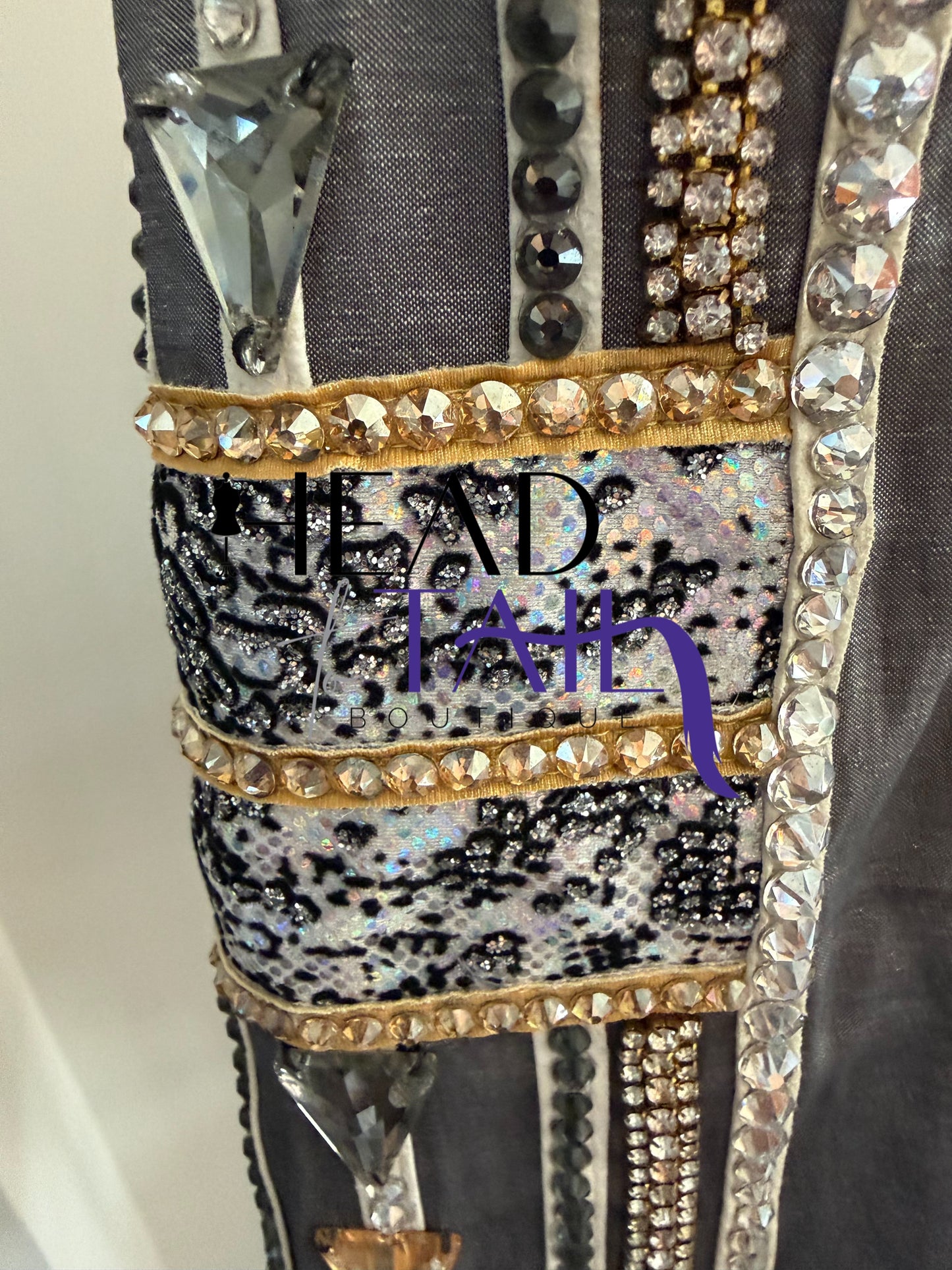 Unbridled Couture Pewter, Gold & Crystal Full Sleeve Day Shirt - Medium/Large