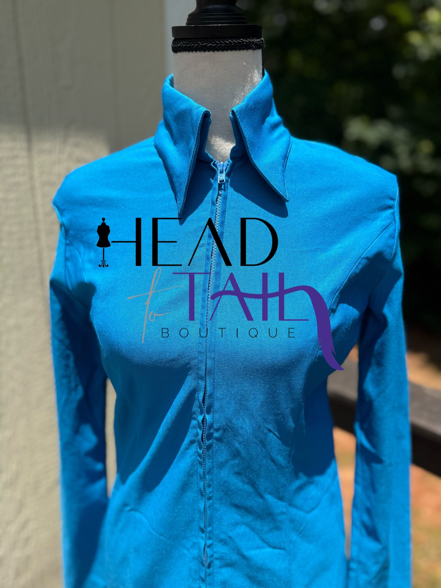 Teal Stretch Zip Up - BOGO FINAL SALE