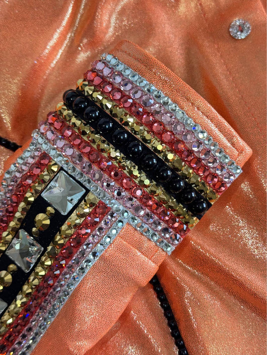 Kevin Garcia Originals Metallic Orange, Pinks, Silver & Gold Full Sleeve - Size 8
