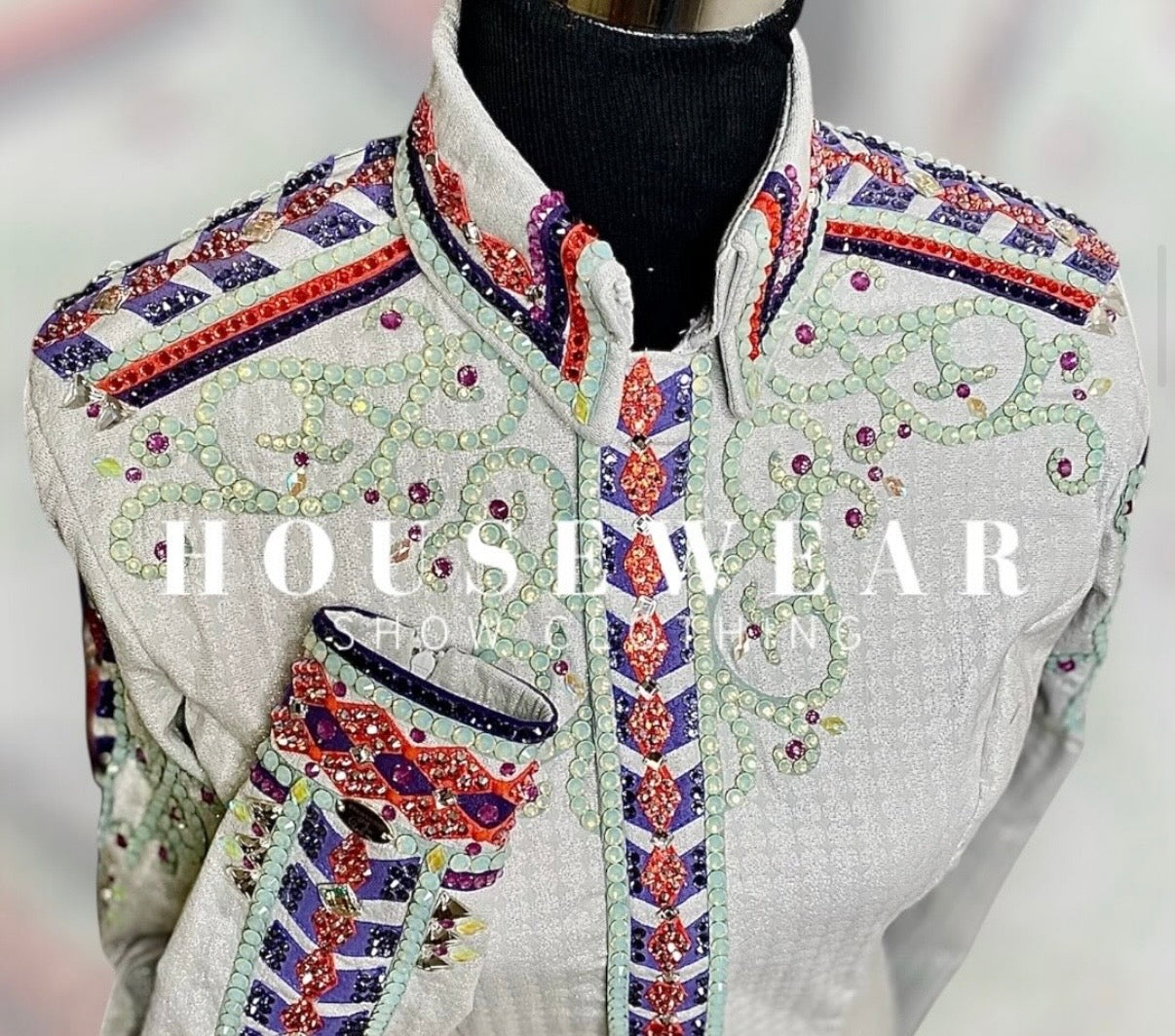 Housewear Show Clothing Silver, Mint & Purple - Small/Medium