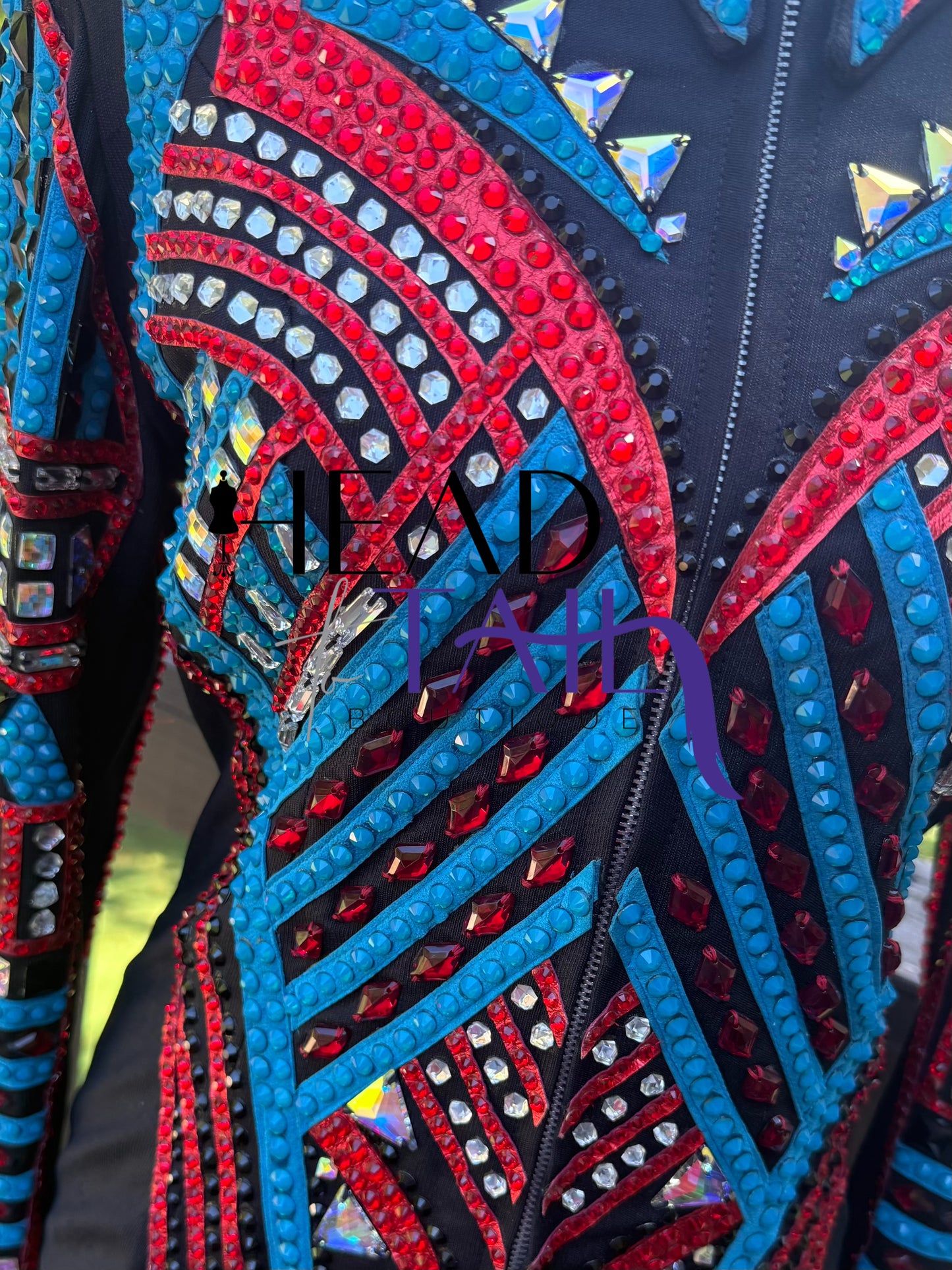 Trudy Black Label Red & Blue Opal Showmanship Jacket - Small/Medium