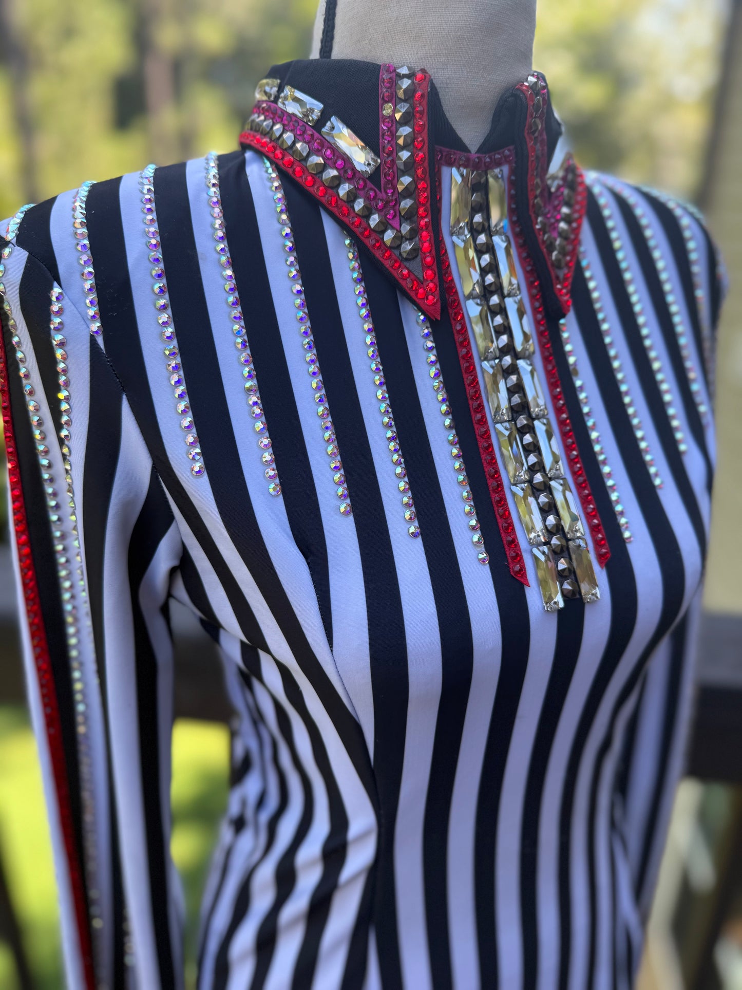 Trudy Black Label Red, White, Pink & Black Shirt + Vest - Small