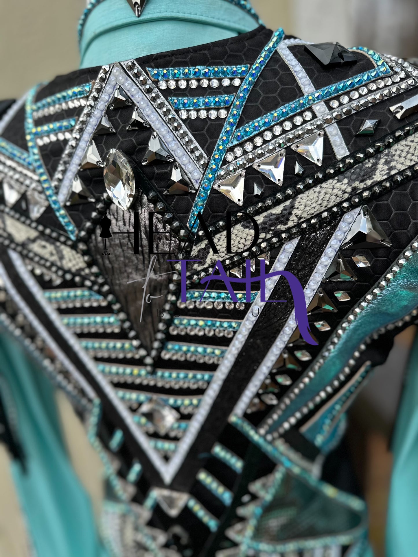Southern Designs by Shannon Mint. Grey Snakeskin & Blake Day Shirt & Bolero Vest - Small/Medium