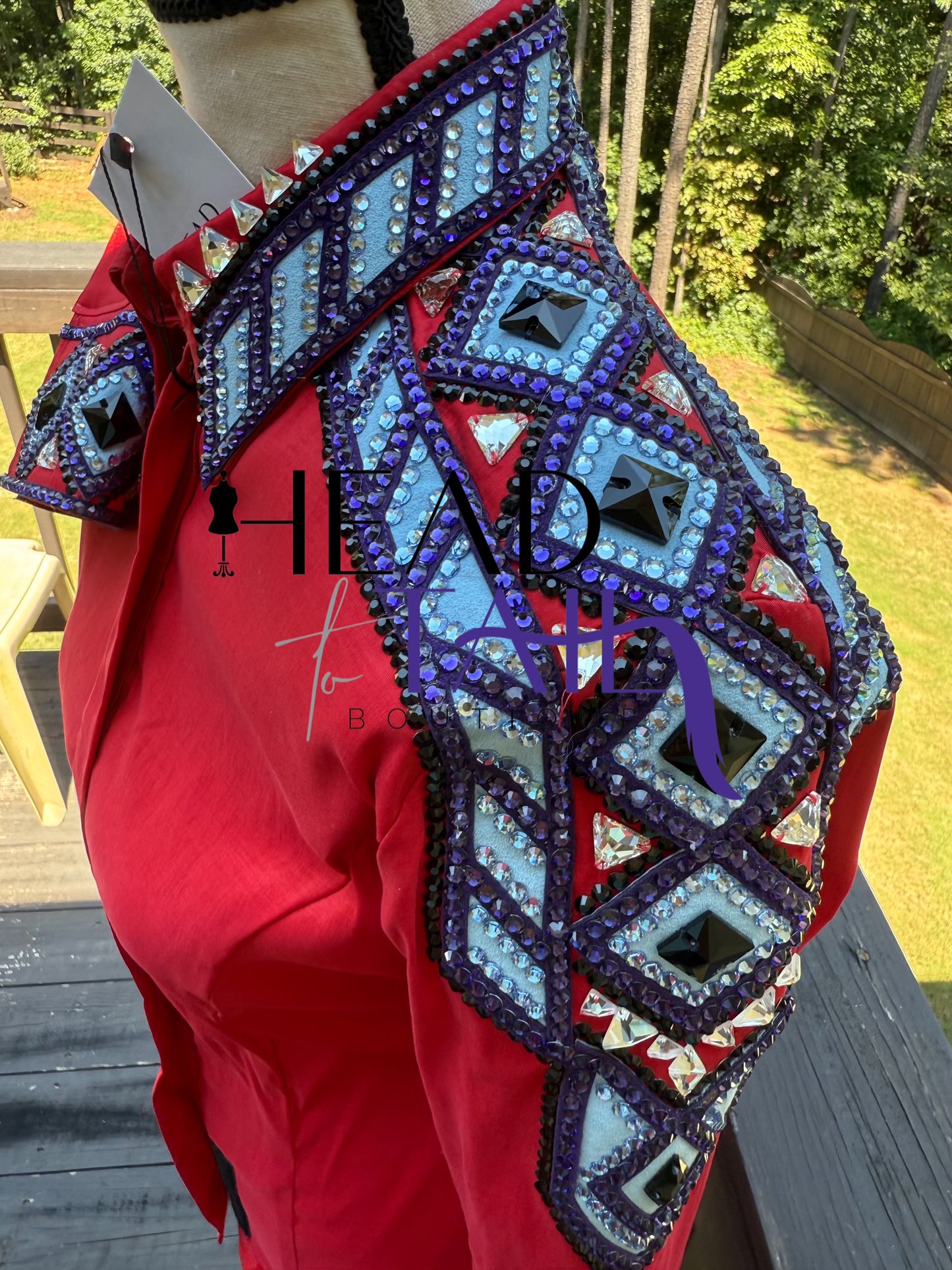 Kevin Garcia Originals Deep Red & Purple with Shoulder Design and 1/2 Sleeve - Custom Piece APX 6