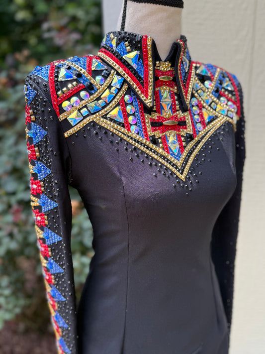 Trudy Black Label Black, Red , Blue & Gold - XS/Small