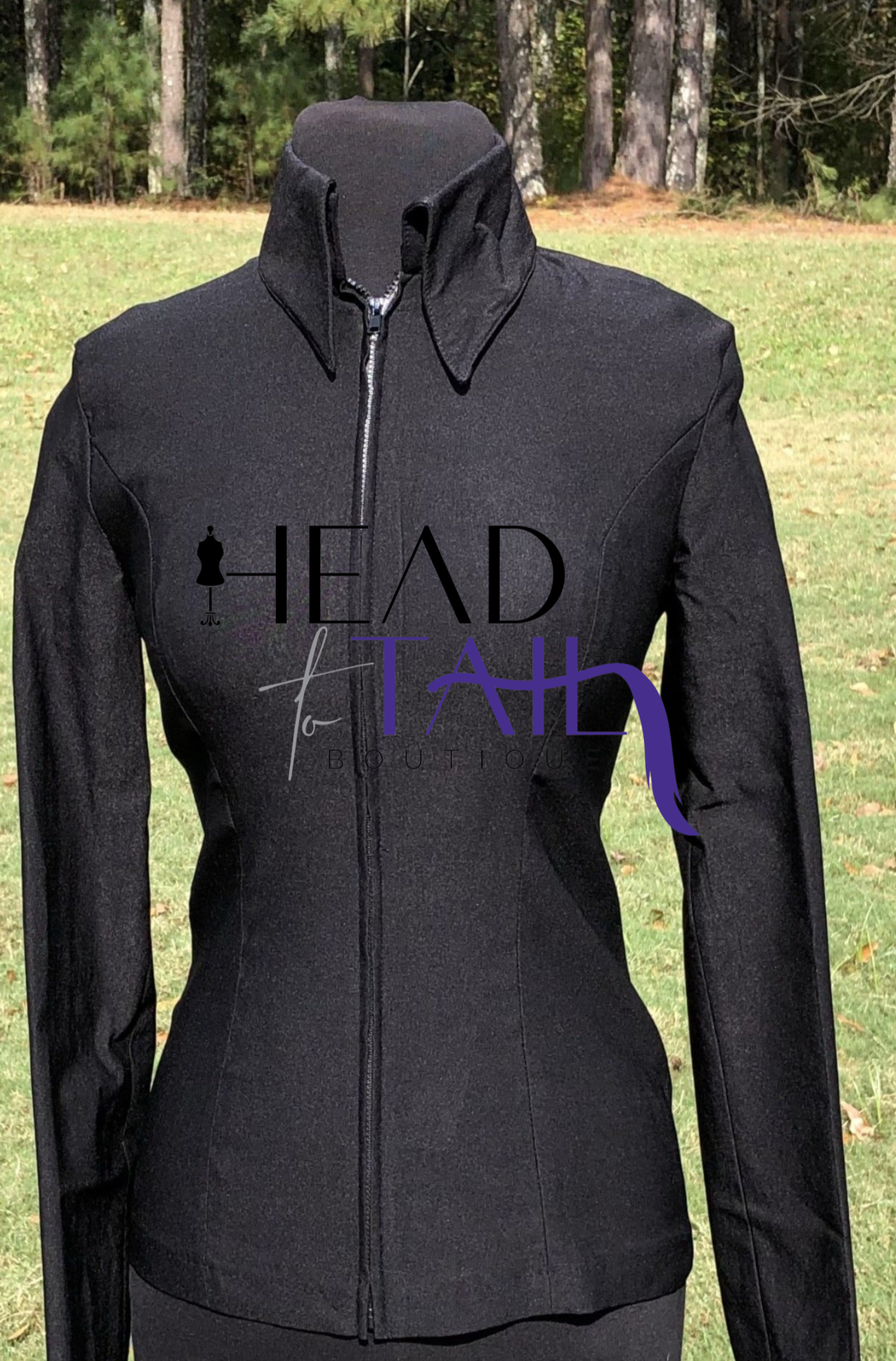 Black Stretch Zip Up - BOGO FINAL SALE