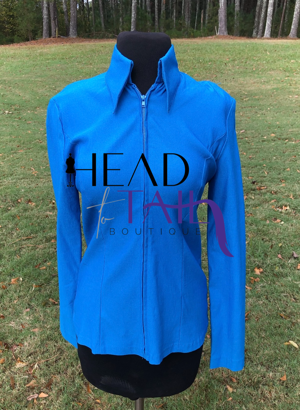 Teal Stretch Zip Up - BOGO FINAL SALE