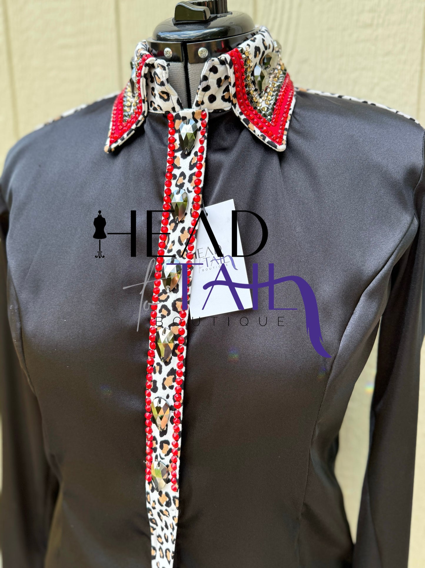 Showtime Show Clothing Black, Red & Leopard Hsmp Shirt - X-Large - FINAL SALE