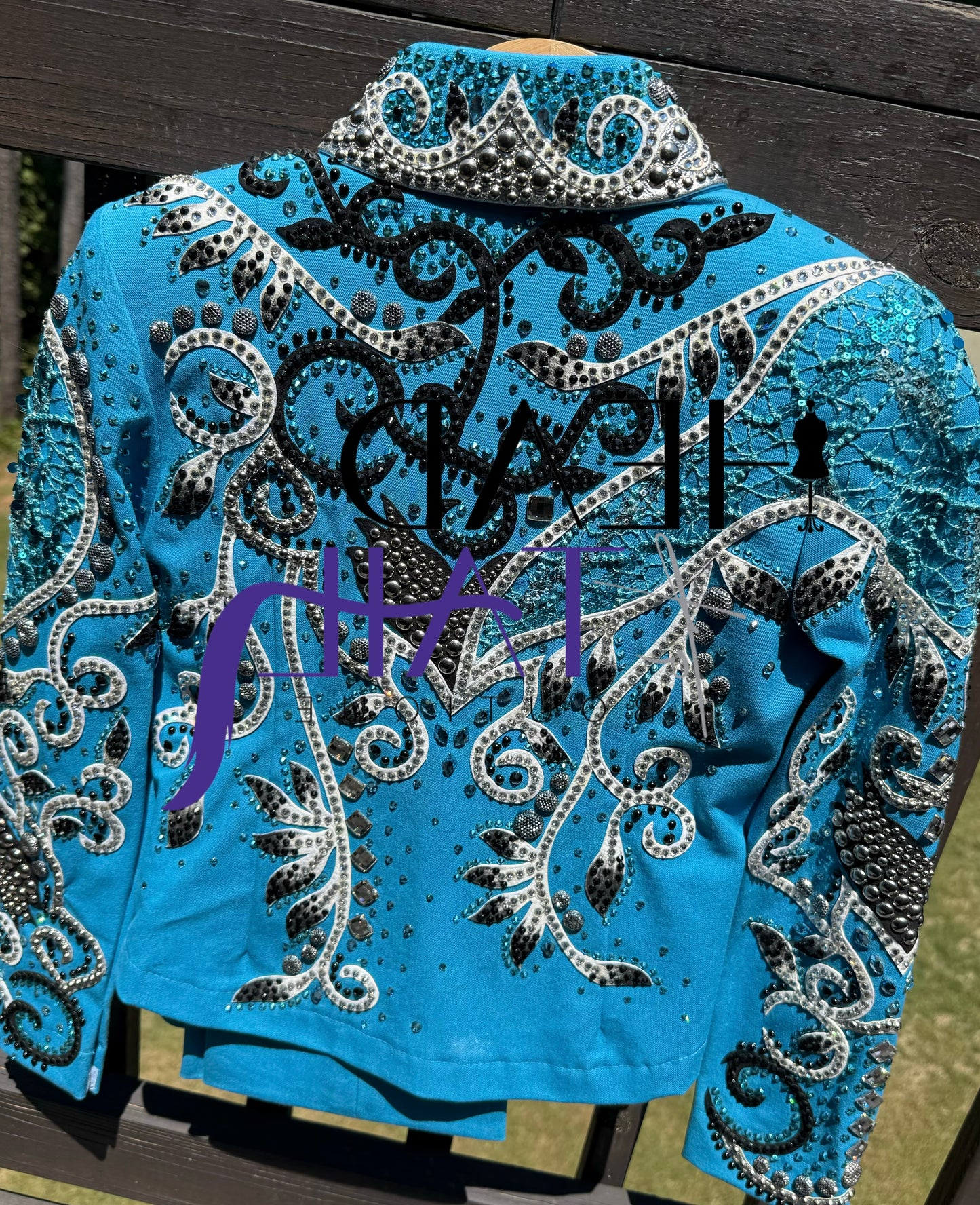Lindsey James Show Sky Blue, Black & Silver Jacket - YOUTH
