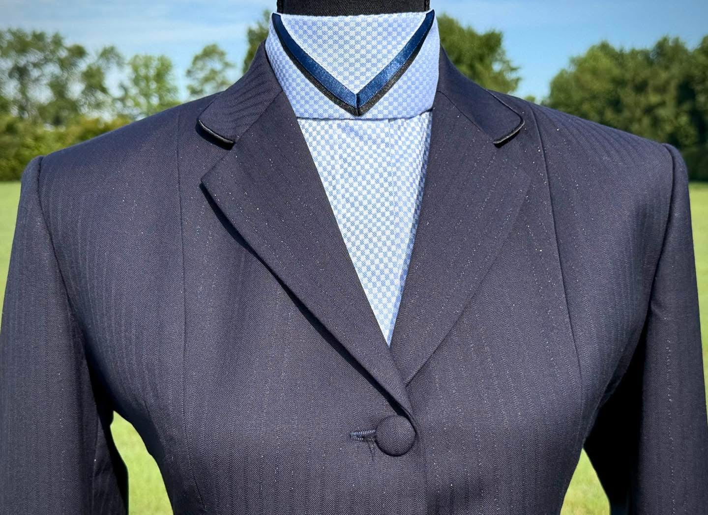 Boo Yah Navy Stripe and Navy Piping - Size 6