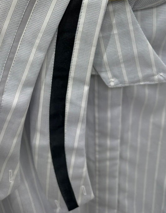 Boo Yah Hunt Shirt with Thin Silver Piping and Black/Silver V Collars - Size 32