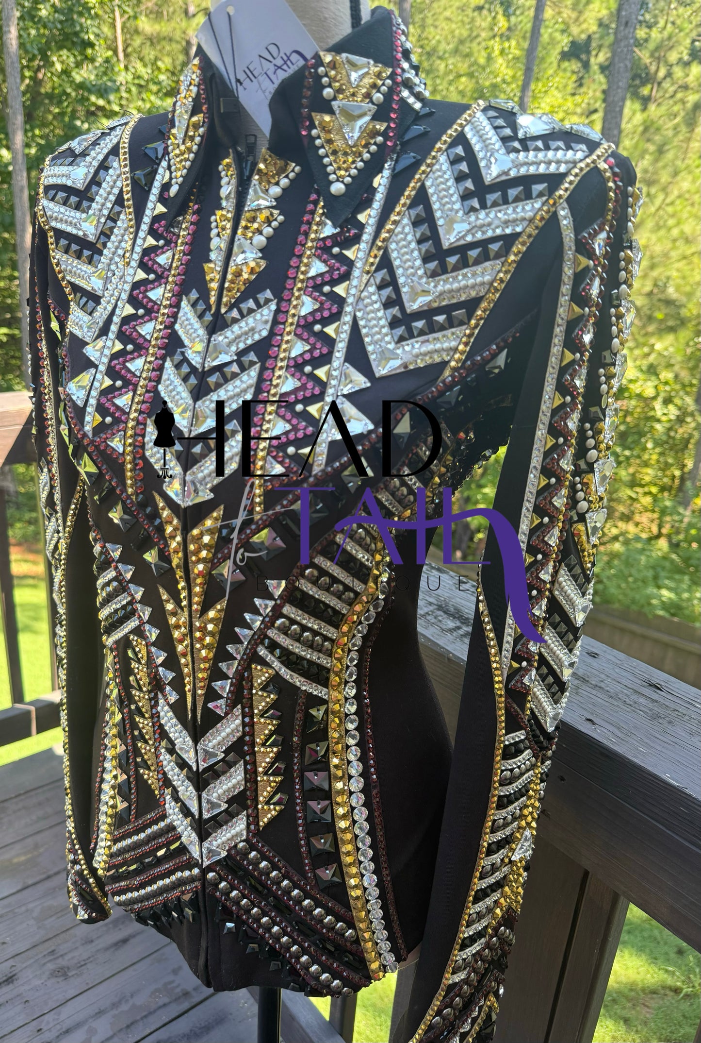 Lindsey James Show Clothing Black, Silver, Amethyst & Gold Showmanship Jacket - Small/Medium