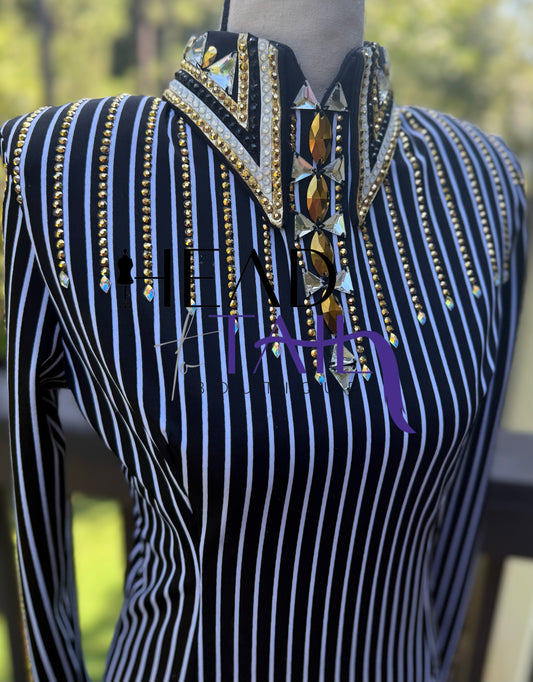 Trudy Black Label  Black/White Stripe & Gold Stripe -XSmall/Small
