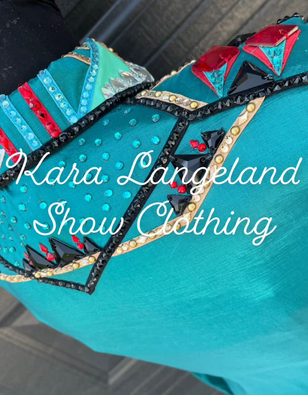 Kara Langeland Deep Teal, Red, White, Mint & Gold Full Sleeve - Medium/Large