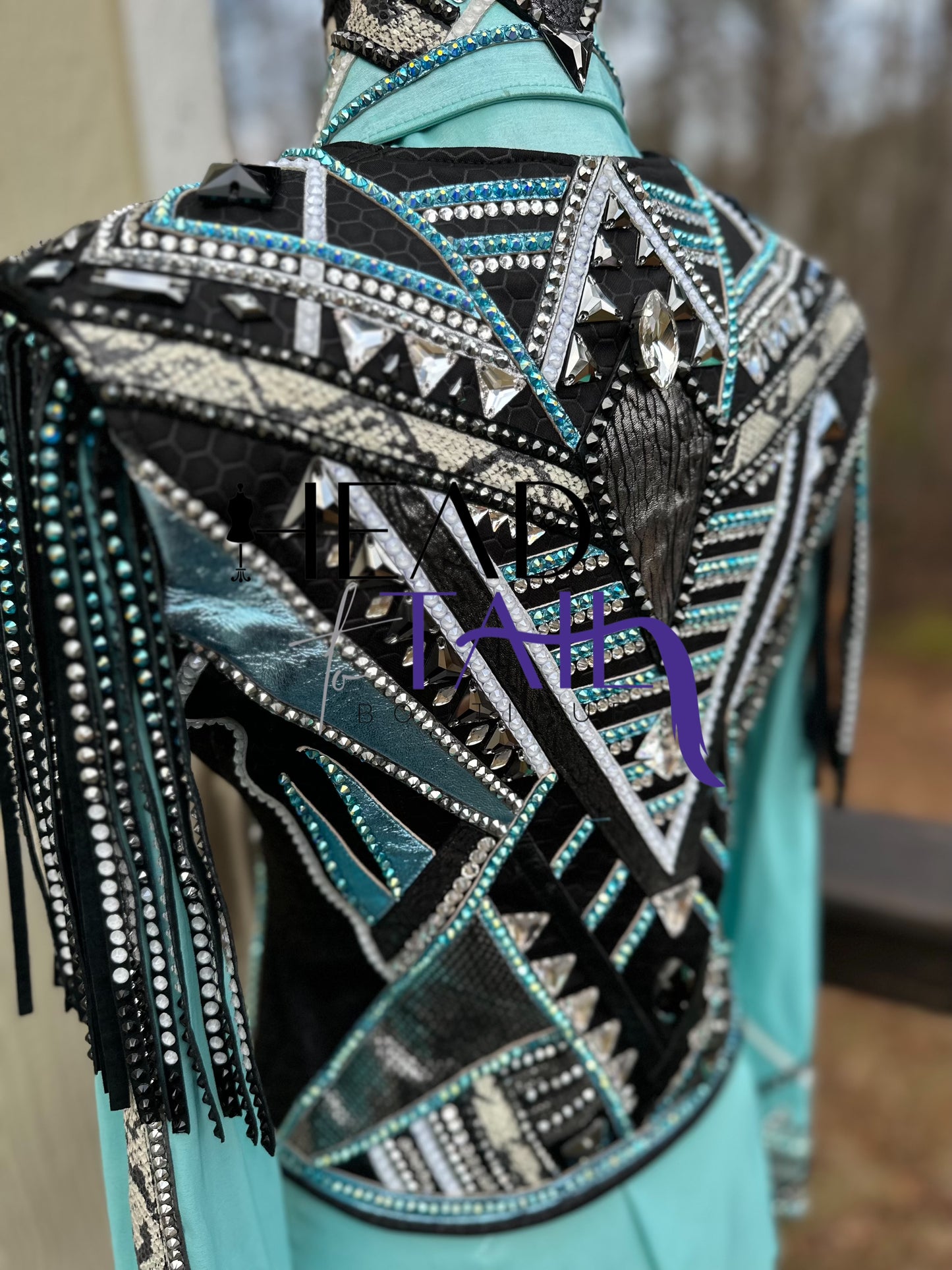 Southern Designs by Shannon Mint. Grey Snakeskin & Blake Day Shirt & Bolero Vest - Small/Medium