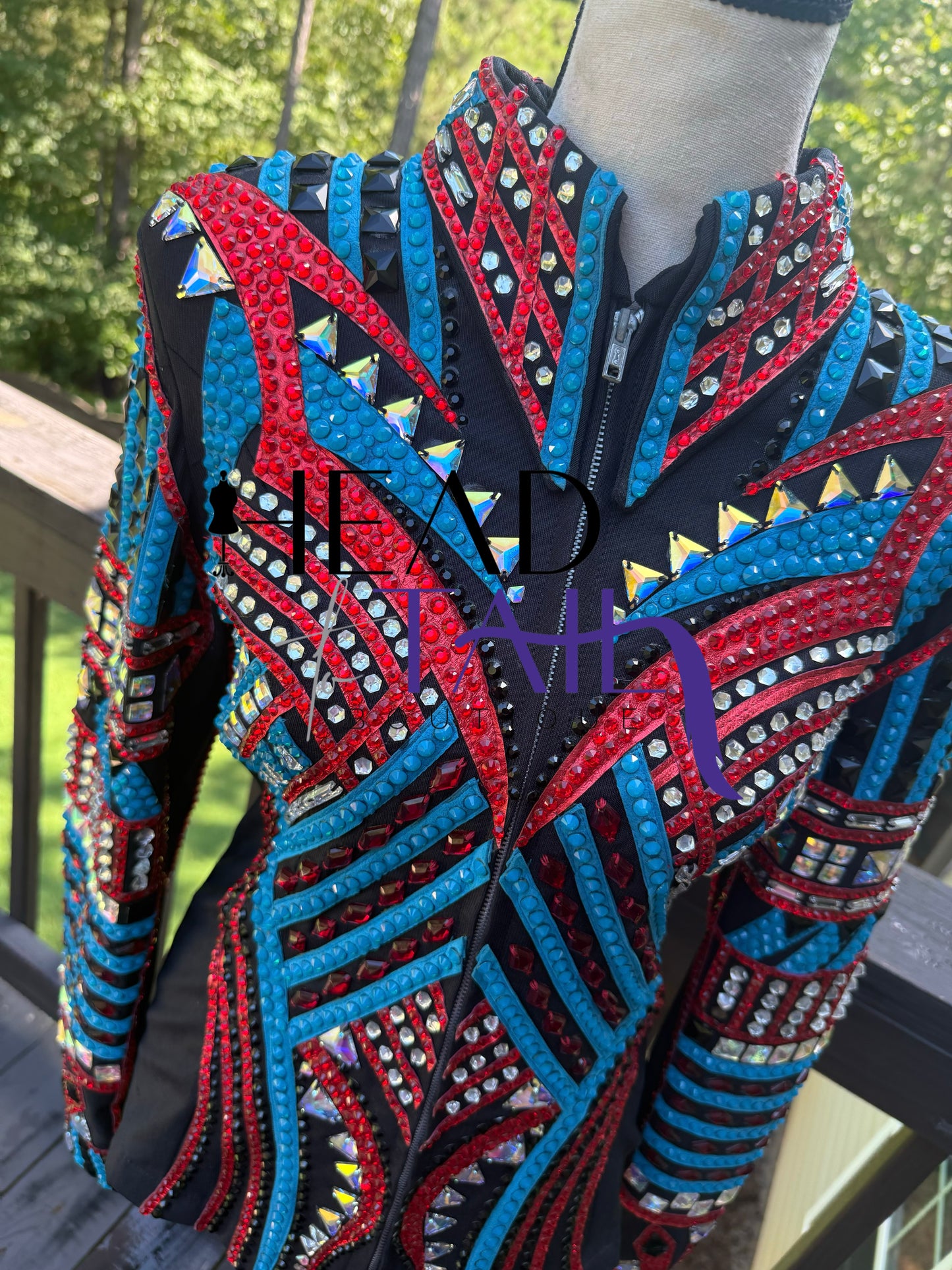 Trudy Black Label Red & Blue Opal Showmanship Jacket - Small/Medium