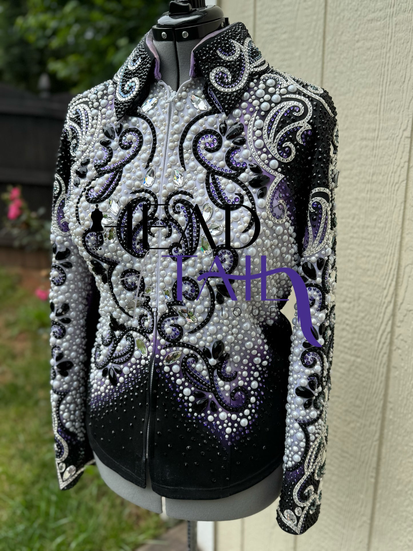 Lindsey James Show Clothing Purple, White, Black & Pearl Jacket - 3XL