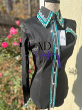Load image into Gallery viewer, Kevin Garcia Originals Black &amp; Turquoise Day Shirt - Size 4/6 - FINAL SALE

