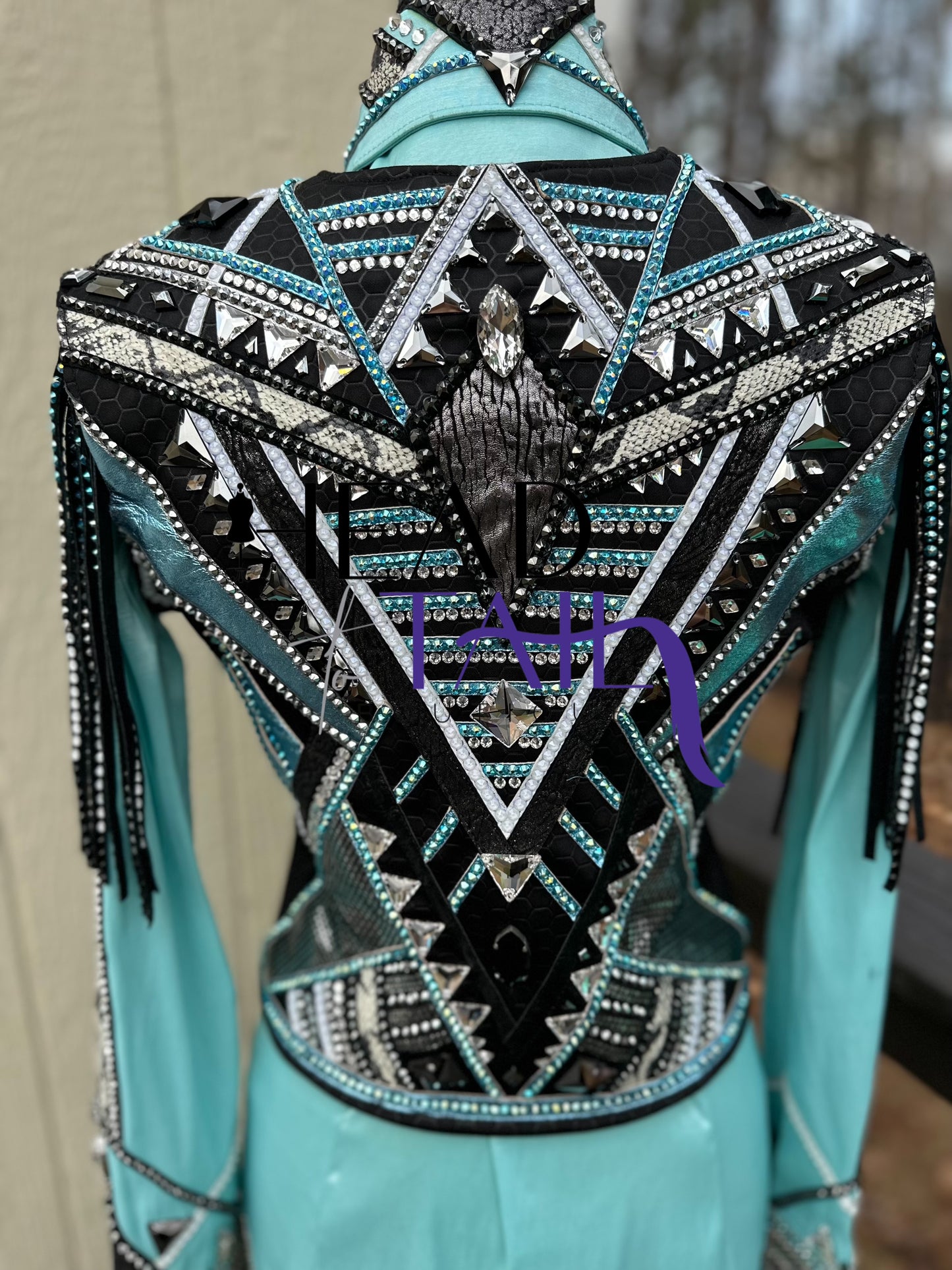 Southern Designs by Shannon Mint. Grey Snakeskin & Blake Day Shirt & Bolero Vest - Small/Medium