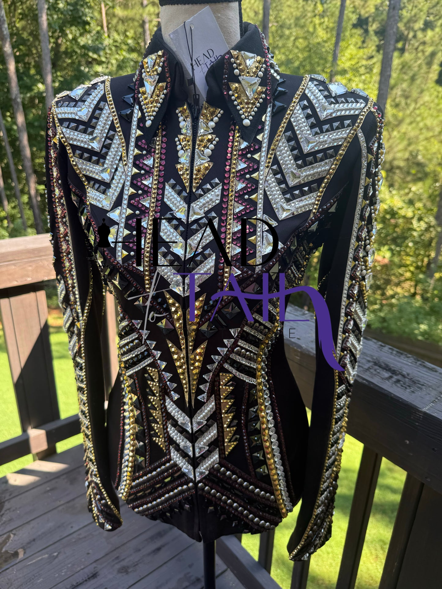 Lindsey James Show Clothing Black, Silver, Amethyst & Gold Showmanship Jacket - Small/Medium