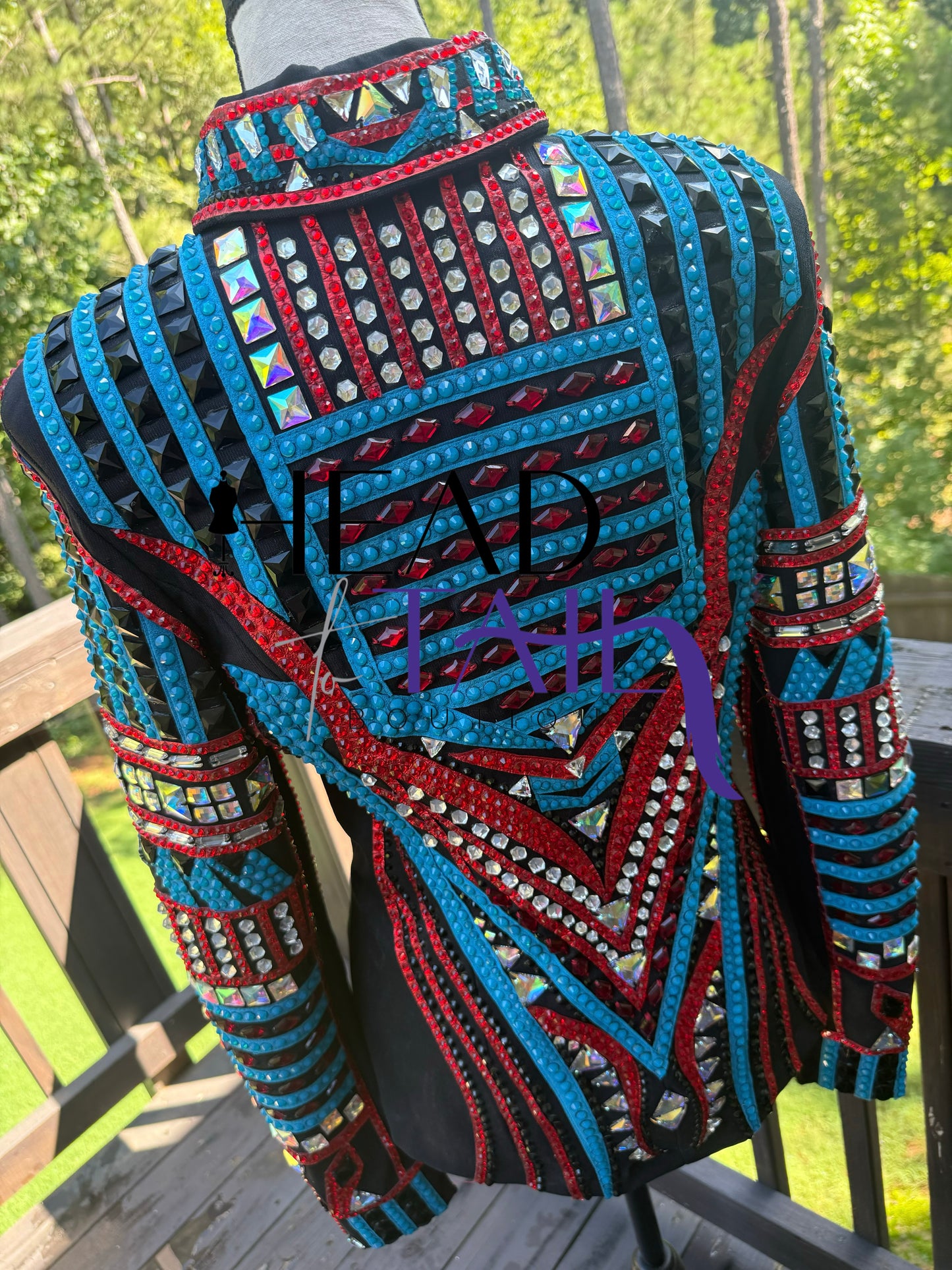 Trudy Black Label Red & Blue Opal Showmanship Jacket - Small/Medium