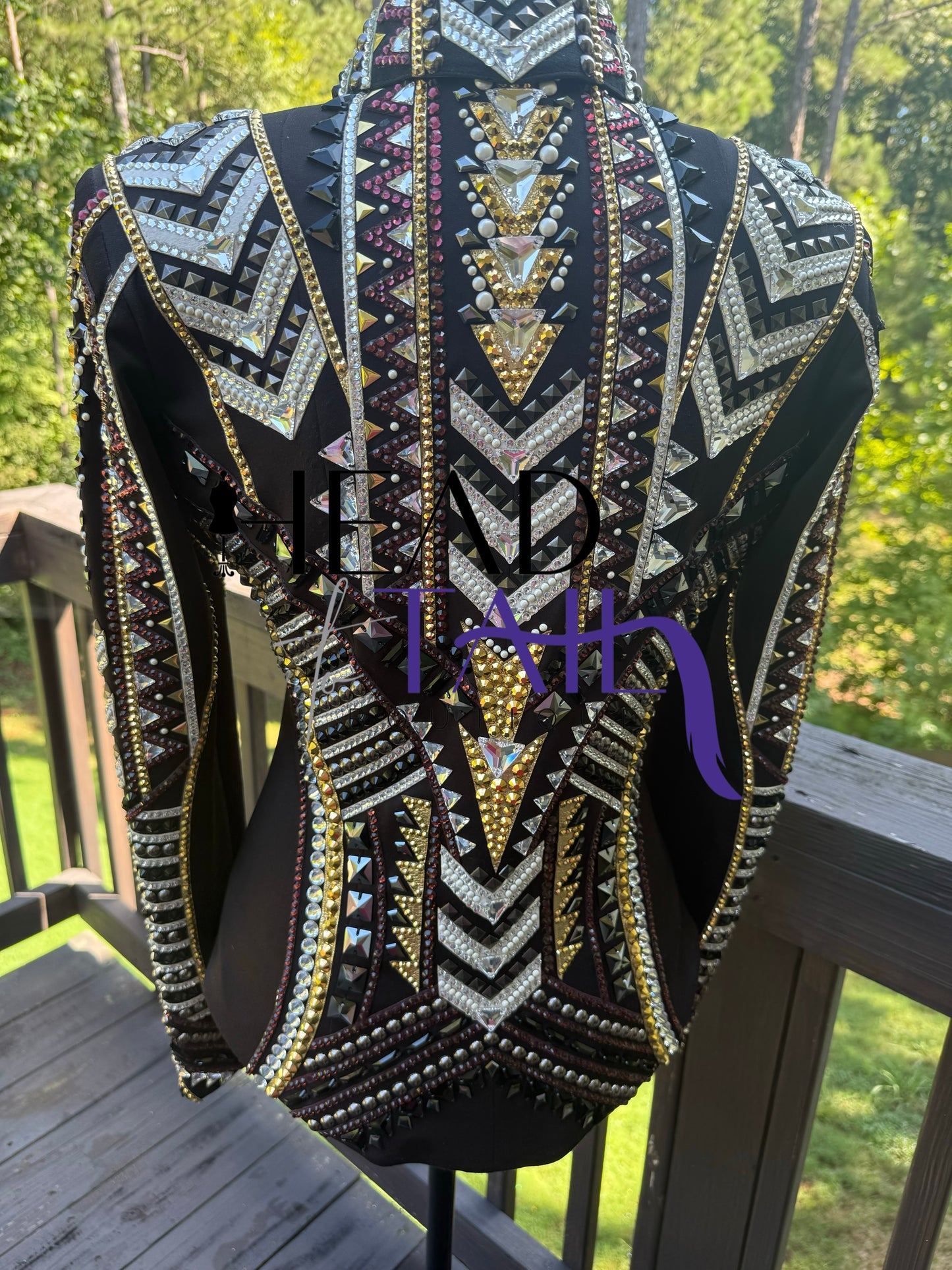 Lindsey James Show Clothing Black, Silver, Amethyst & Gold Showmanship Jacket - Small/Medium