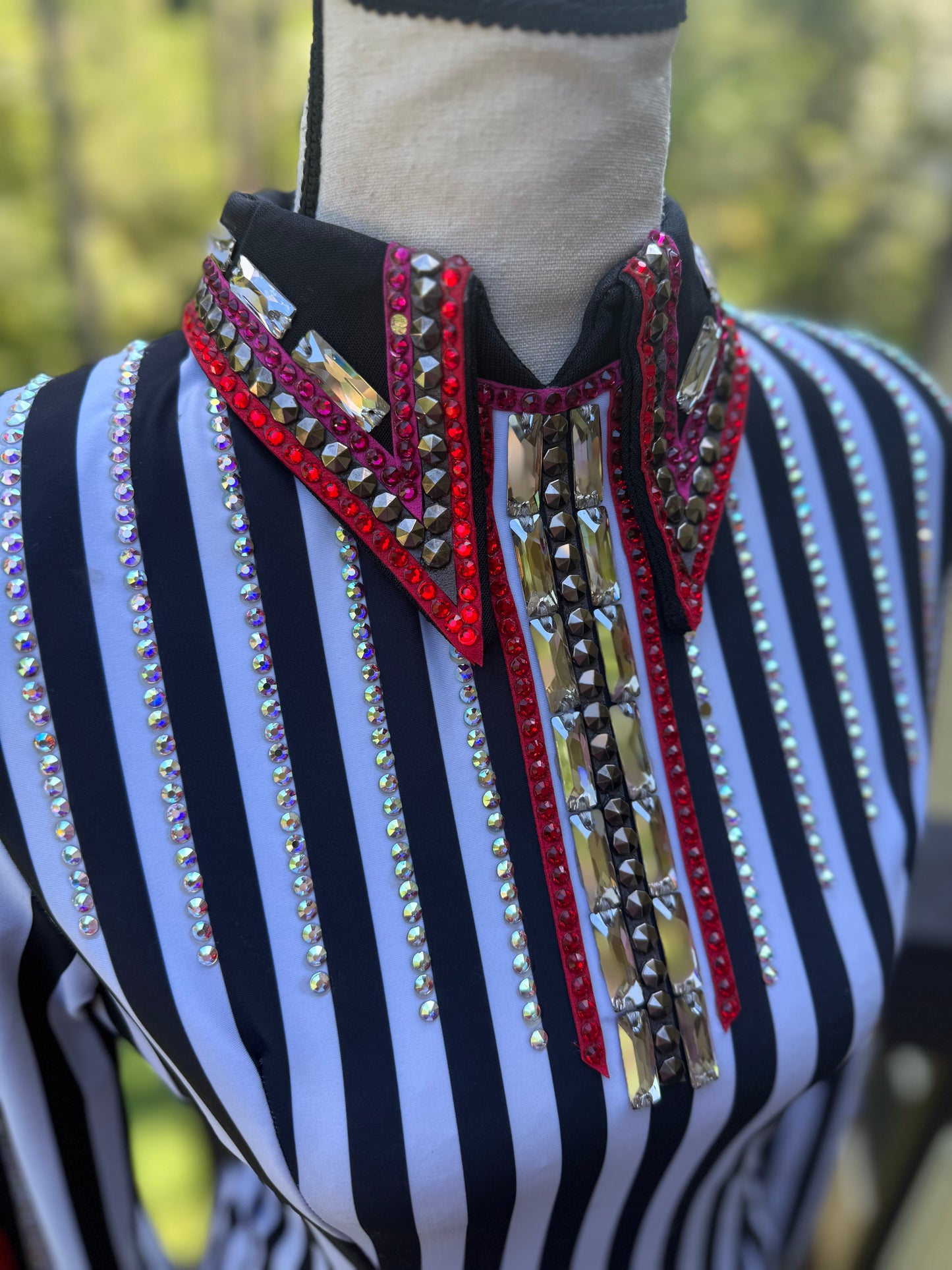 Trudy Black Label Red, White, Pink & Black Shirt + Vest - Small